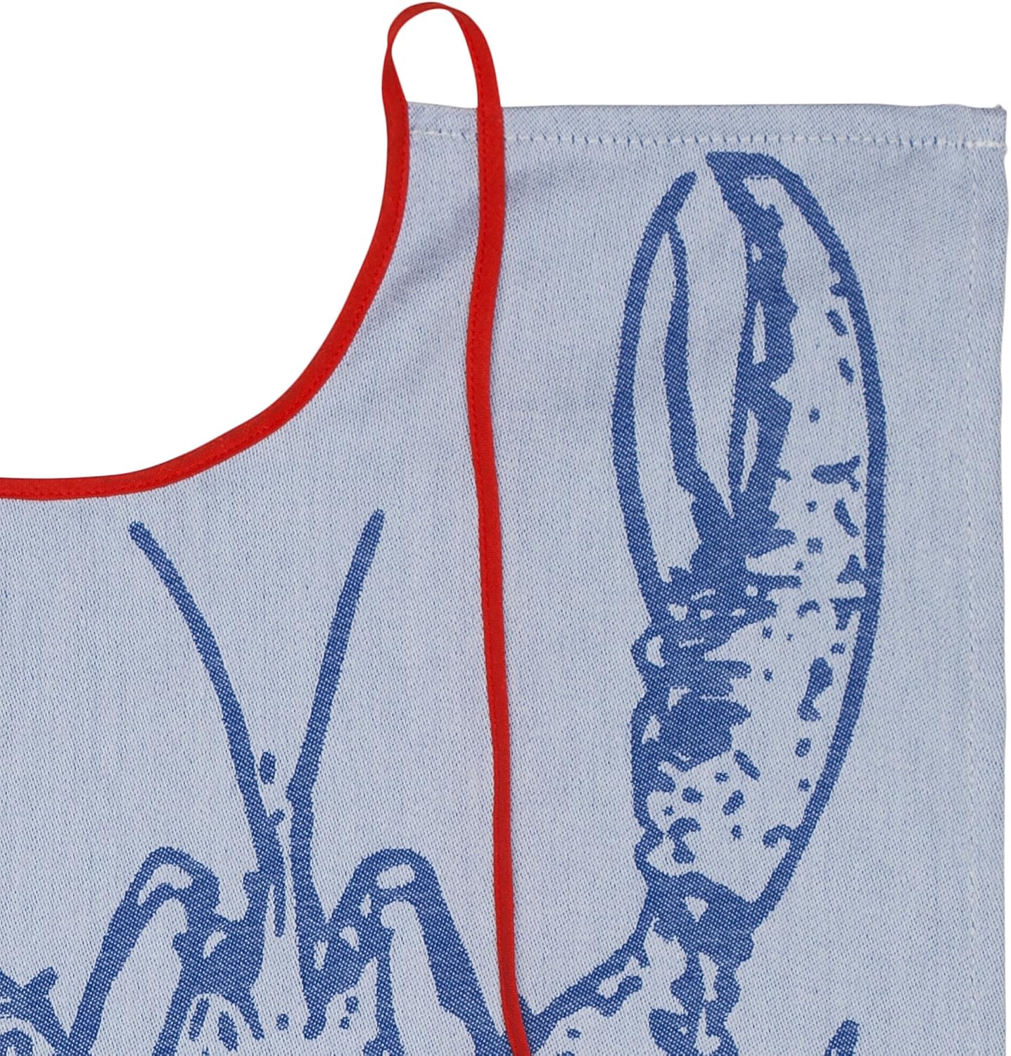 Coucke French Cotton Jacquard French Table Collection Seafood Bib, 24-inch Length, Blue