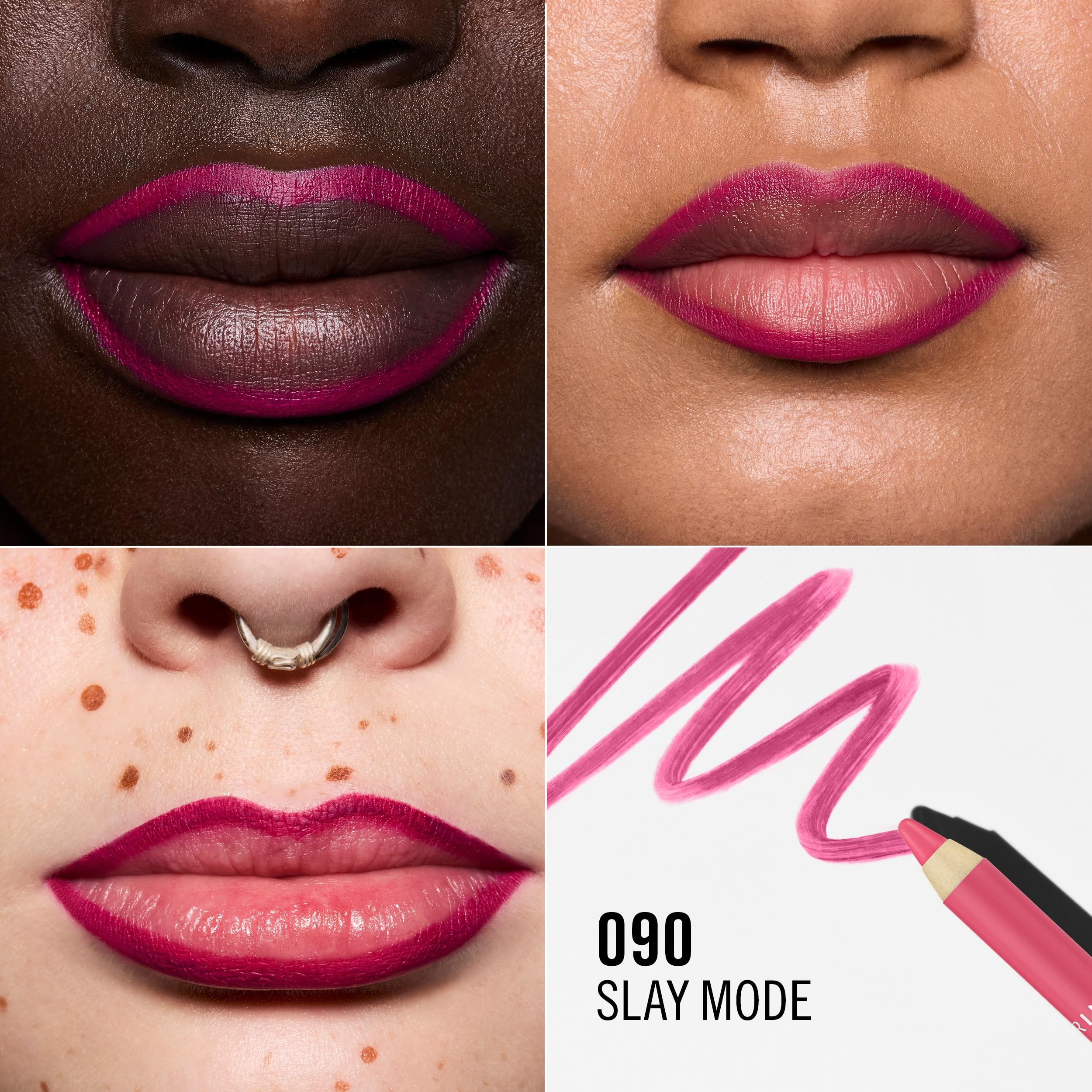 Rimmel OH MY PLUMP! Plumping Lip Liner, 090 Killing It, Fuller-Looking Lips, Highly Pigmented, Ultra-Creamy Formula - Image 2
