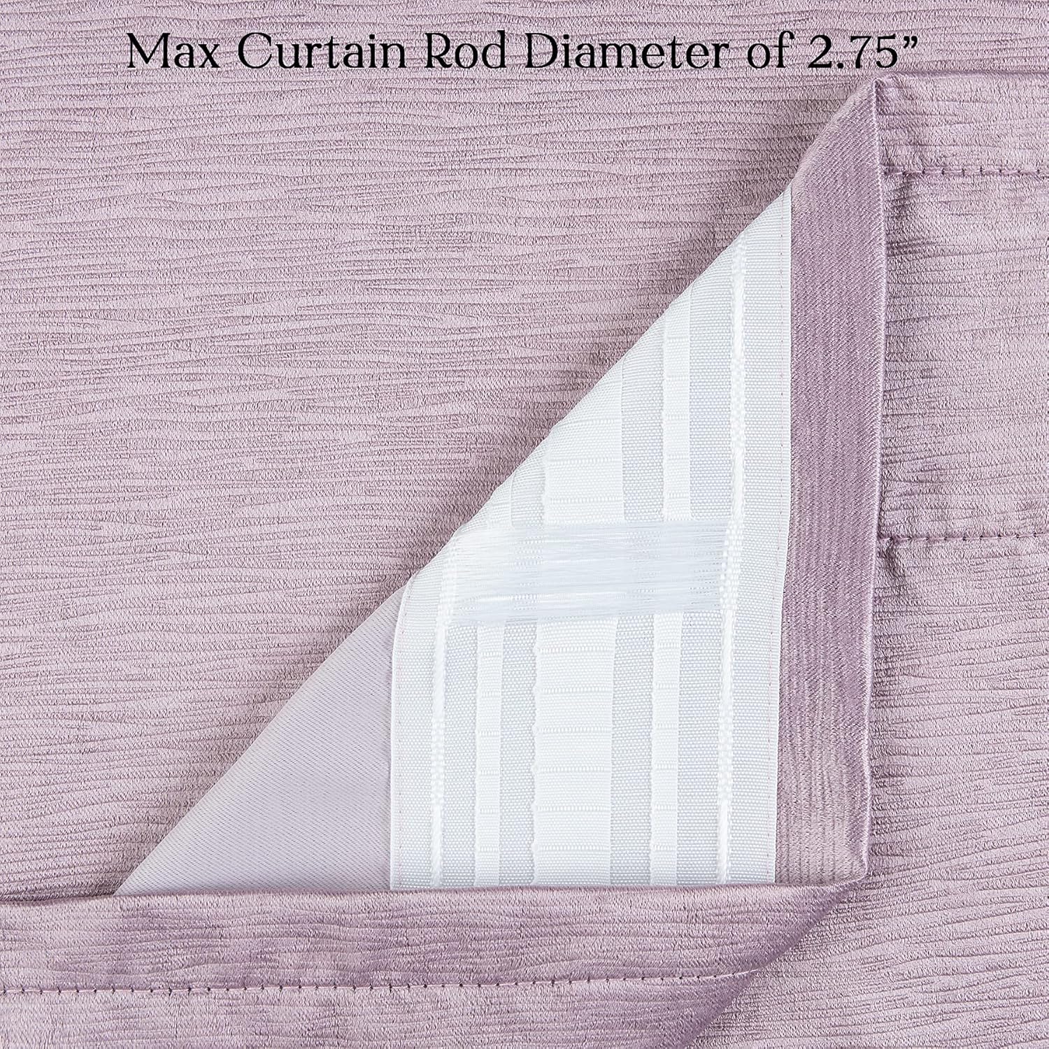 Chanasya Premium 2-Panel Solid Embossed Elegant Textured Curtains for Windows Living Room Bedroom - Partial Room Darkening Window Treatment Drapes for Privacy & Decor - 52 x 63 Inch Long - Lavender