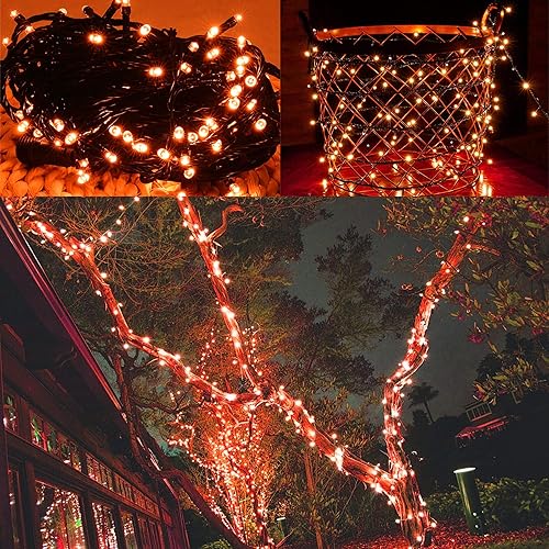 Miniatura 4 de Twinkle Star Guirnalda de 200 luces LED de 66 pies, luces de decoración de Halloween con 8 modos de iluminación, mini tira de luces enchufables para