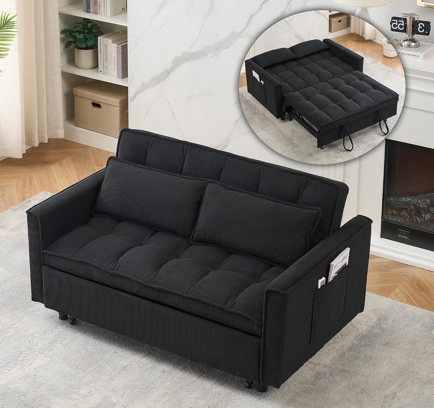 Amazon.com: Wakefit 3 in 1 Convertible Sleeper Sofa Bed, Futon Couches ...