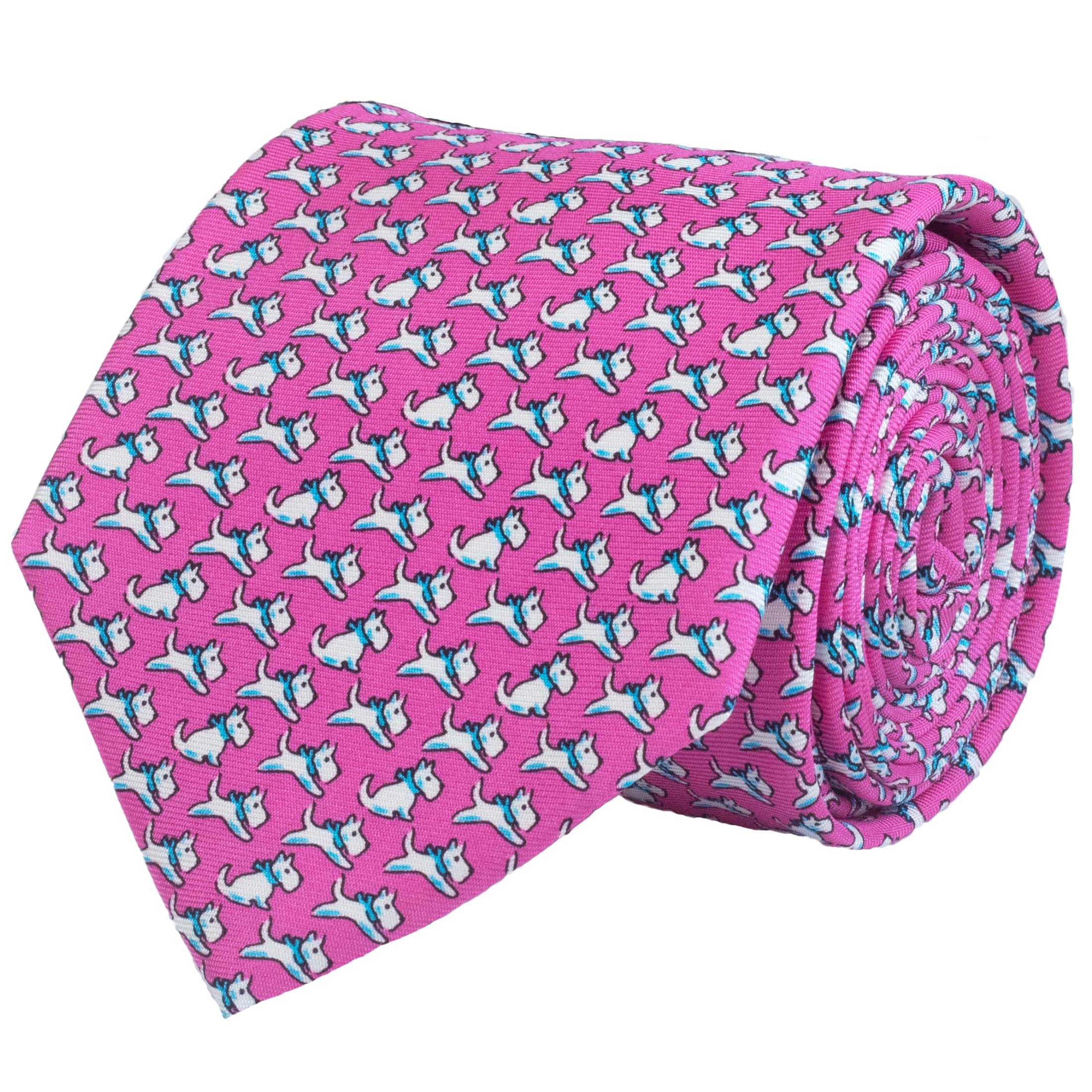 Men's 100% Silk Tie,Small Animal Print Necktie, Neat Patterns Designer Ties for Business Wedding Casual Daily Wear