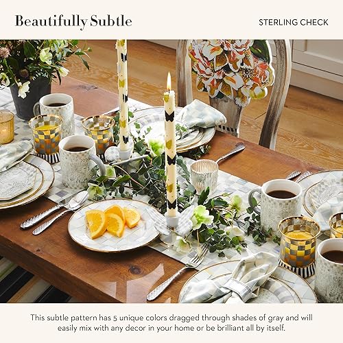 Miniatura 9 de MACKENZIE-CHILDS Plato esmaltado para ensalada y postre, plato pequeño para un postre o plato de aperitivo, 8 pulgadas, juego de 4, cuadros reales