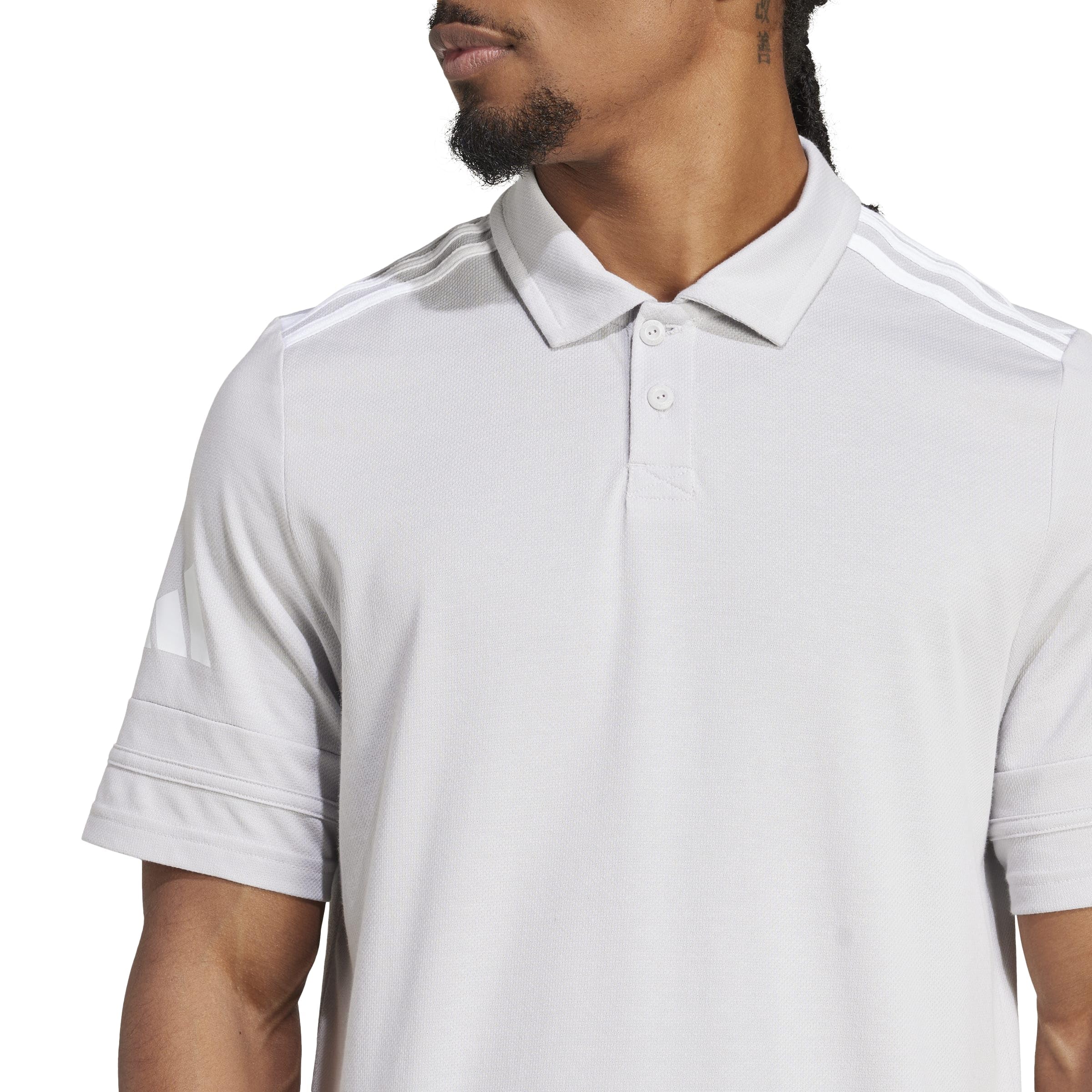 adidas Mezczyzni Squadra25 Cotton Polo Shirt, team light grey/white, XL Tall
