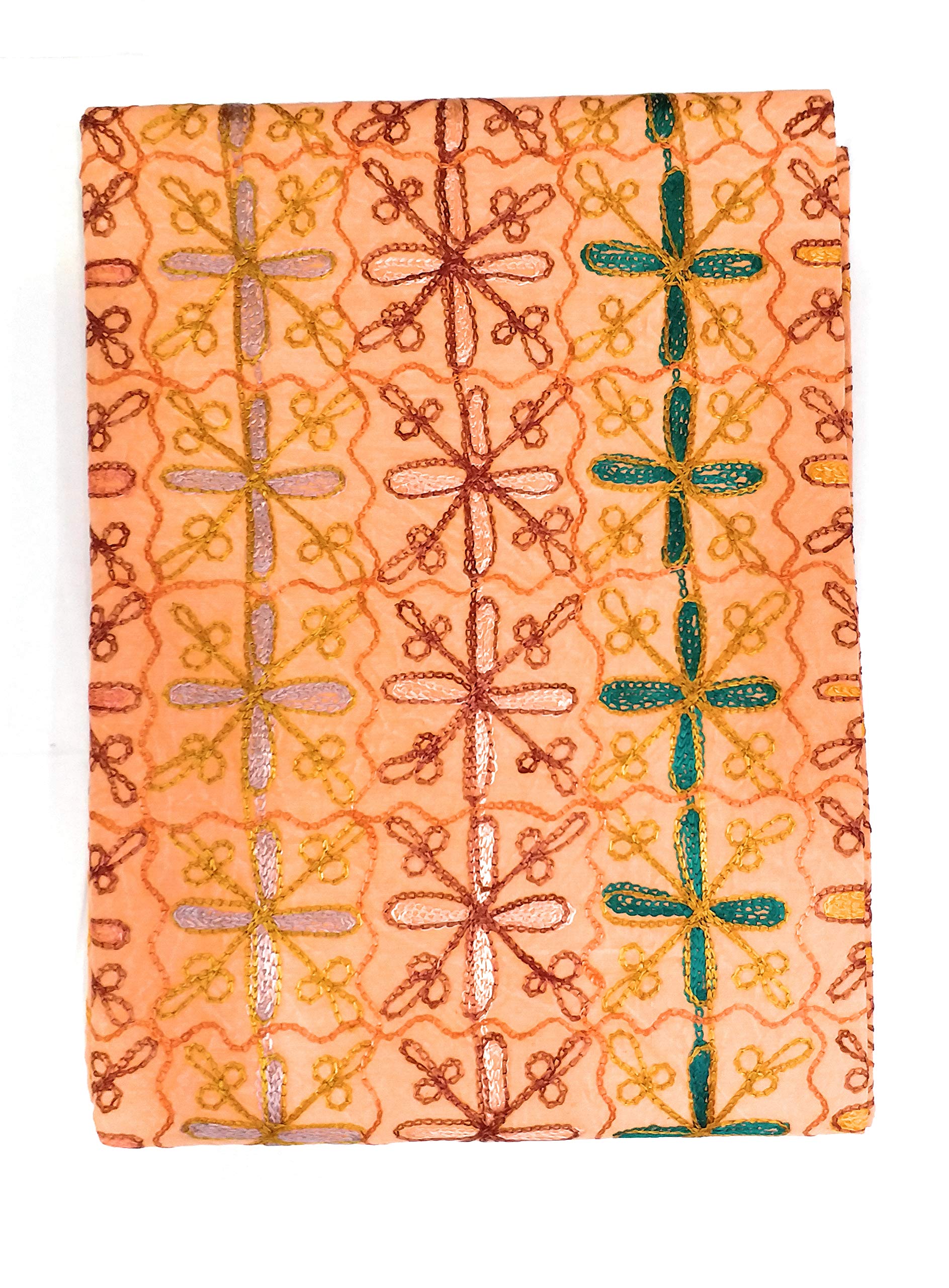 Bed Cover - Traditional Indian Art - Cotton Embroidery Work - Romantika - 222 cm * 270cm Long Lasting Cotton Fabric-image-0