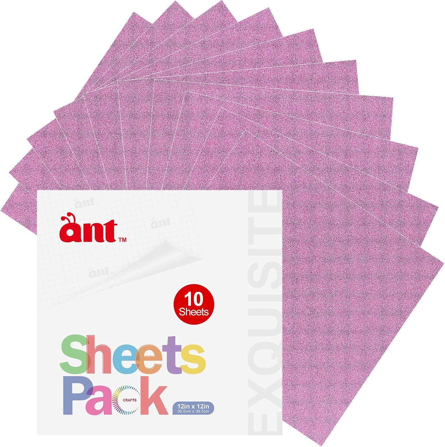 ANT Blue 10 Sheets Shimmer Glitter Permanent Self Adhesive Vinyl for Cricut, Vinyl Sheets for Home Decor, Logo, Banners, Window Graphics, Cutting Machine (Blue,10)