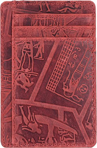 Slim Real Leather Wallet for Men and Women - RFID Blocking Card Holder Gift