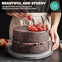 Vista 6 de O'Creme Tabla para tartas, círculos redondos de papel de aluminio plateado con diseño magnífico, resistente y duradero, tambores para pasteles