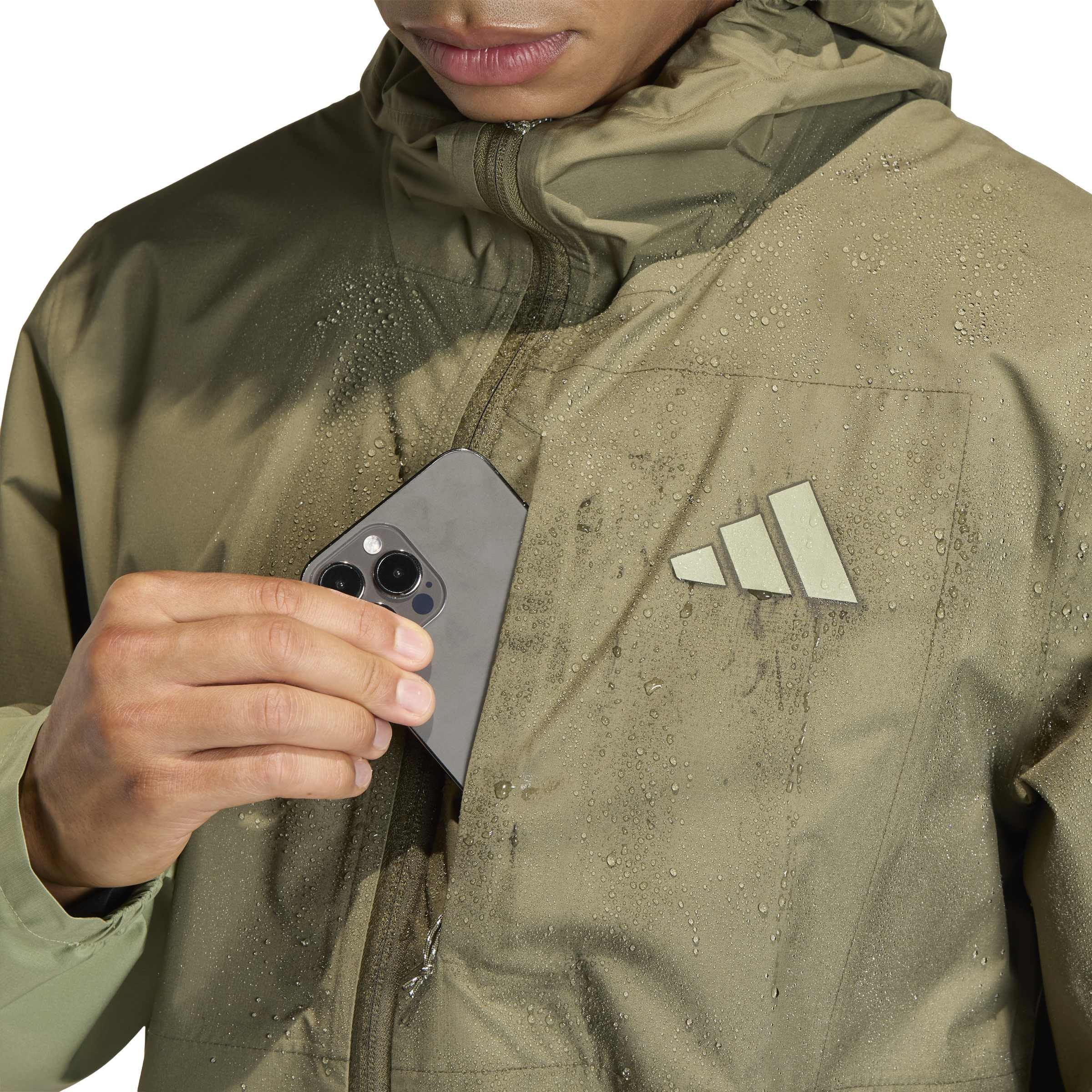 adidas heren Terrex Multi 2.5 Layer CLIMAPROOF Rain Jacket, olive strata/tent green, L