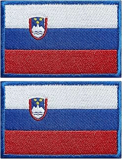 stidsds 2 Pack Slovenia Flag Patch Slovenia Flags Embroidered Patches Slovenian Flags Military Tactical Patch for Clothes Hat Backpacks Pride Decorations