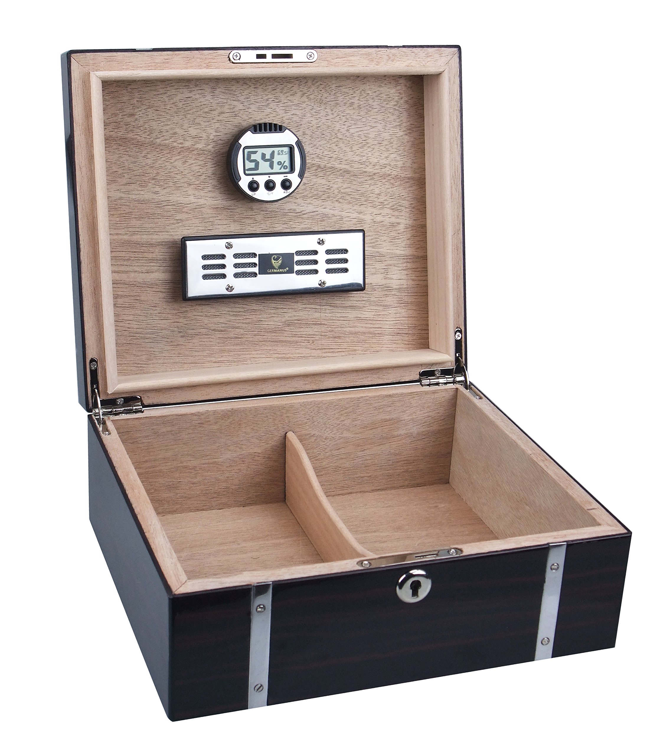 GERMANUS Zigarren Humidor Cowling mit Digital Hygrometer Kristall Befeuchter