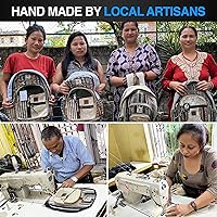 Vista 8 de Mochila Nepal de cáñamo natural hecha a mano para mujer, mochila pequeña y ligera, Daypack2, Mochilas Daypack