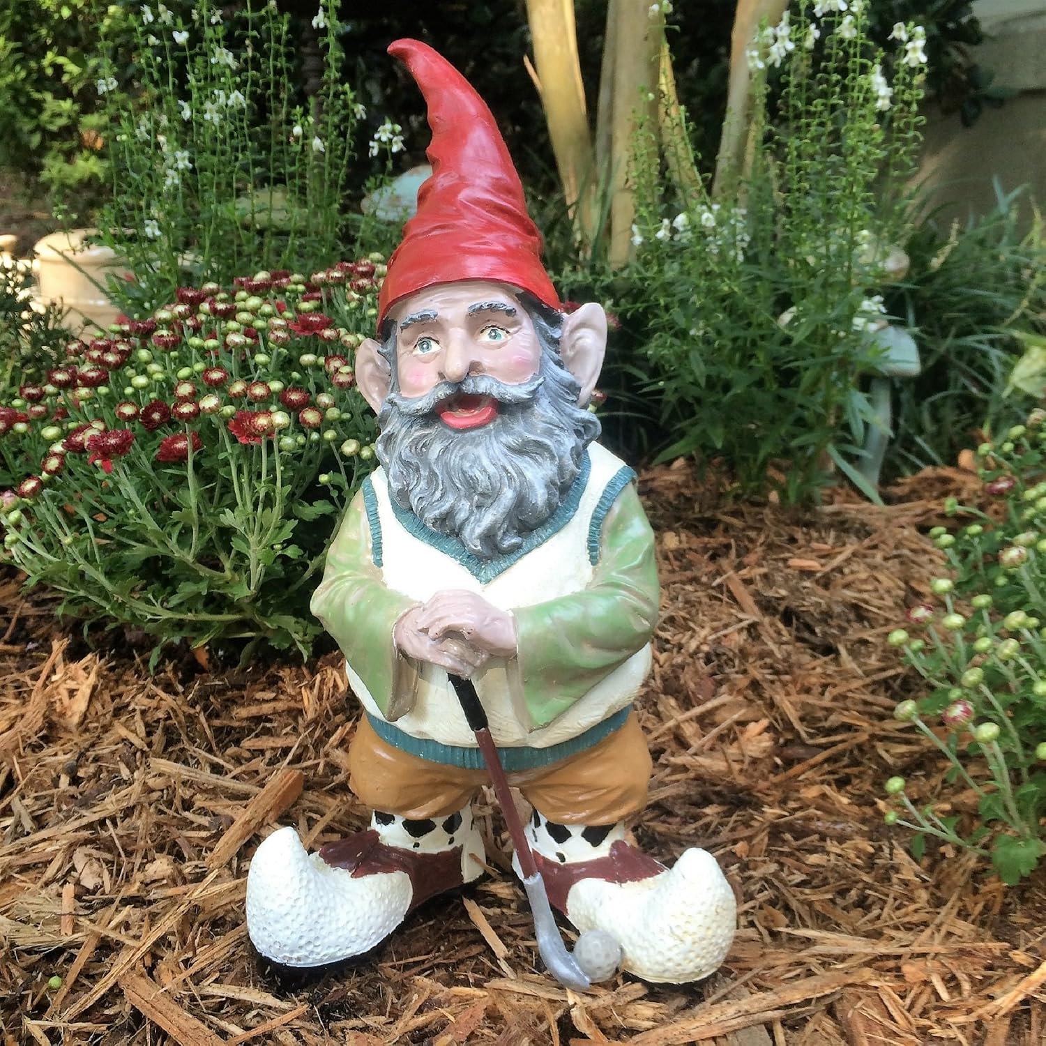 3-Piece Sports Hobbyist Gnome Collection-Gardener, Golfer, and Fisherman Home & Garden Figurine Statue 14" H