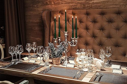 Miniatura 7 de Hyoola Paquete de 12 velas altas cónicas  10 pulgadas verde cazador sin goteo, sin perfume, cera de parafina con mechas de algodón  8 horas de