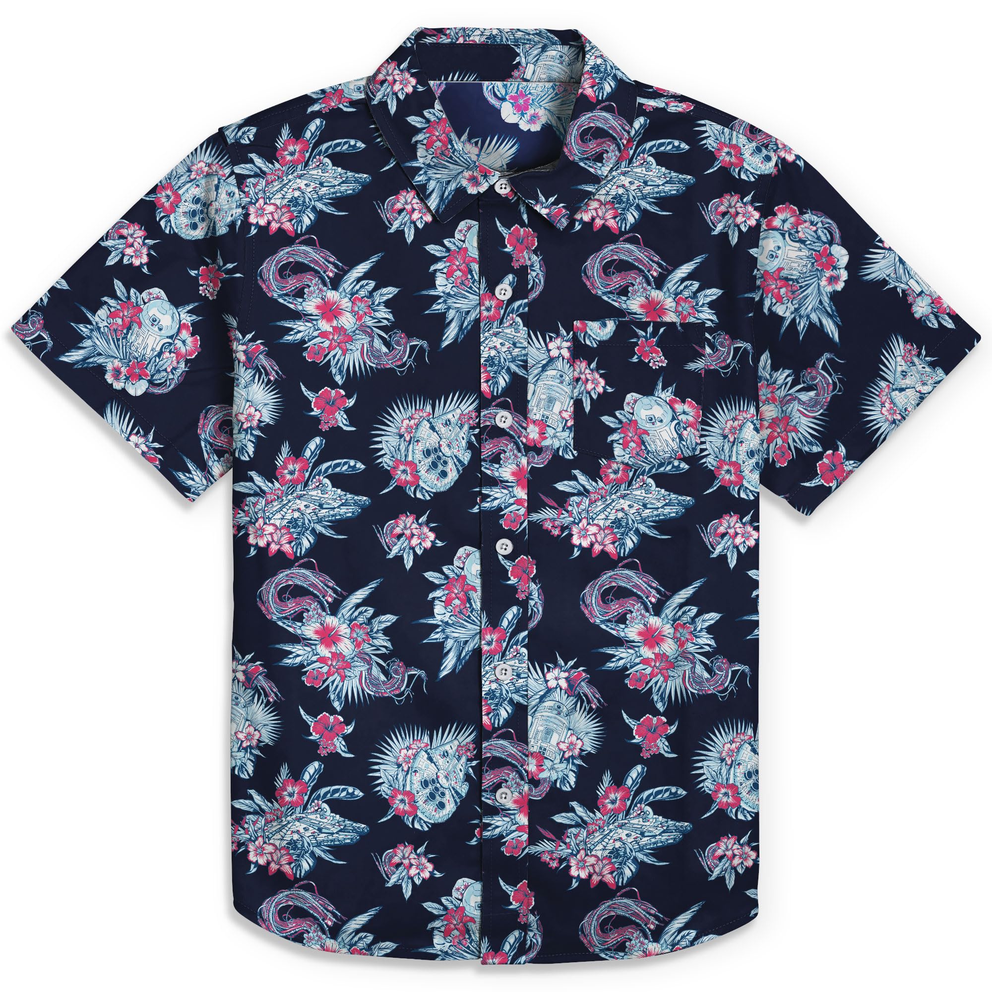 STAR WARS Boys Button Down Shirt, Peacoat "Pulled Cords", XS