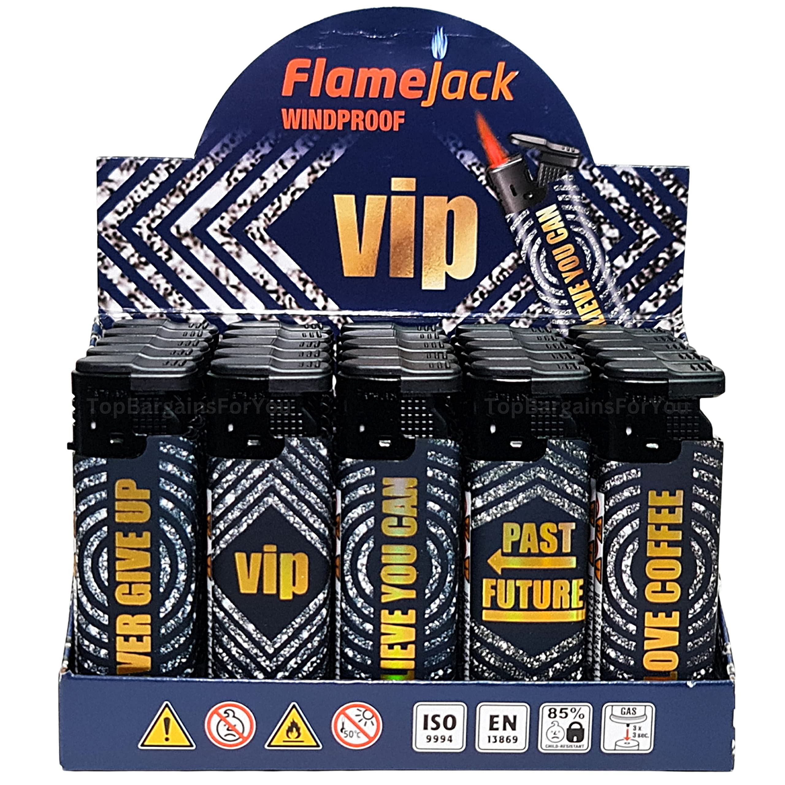 Zactly - 5 x FlameJack Colourful Windproof Dustproof Jet Lighters Really Powerful – LIMITED EDITION (VIP)