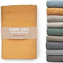 Multi-purpose bedspread and bedspread for sofas, white bedspreads, multi-purpose plaid, sofa cover, durable and quality fabric, made in Spain. Modern bedspreads 150, 135, 90 (mustard, 230 x 280 cm)