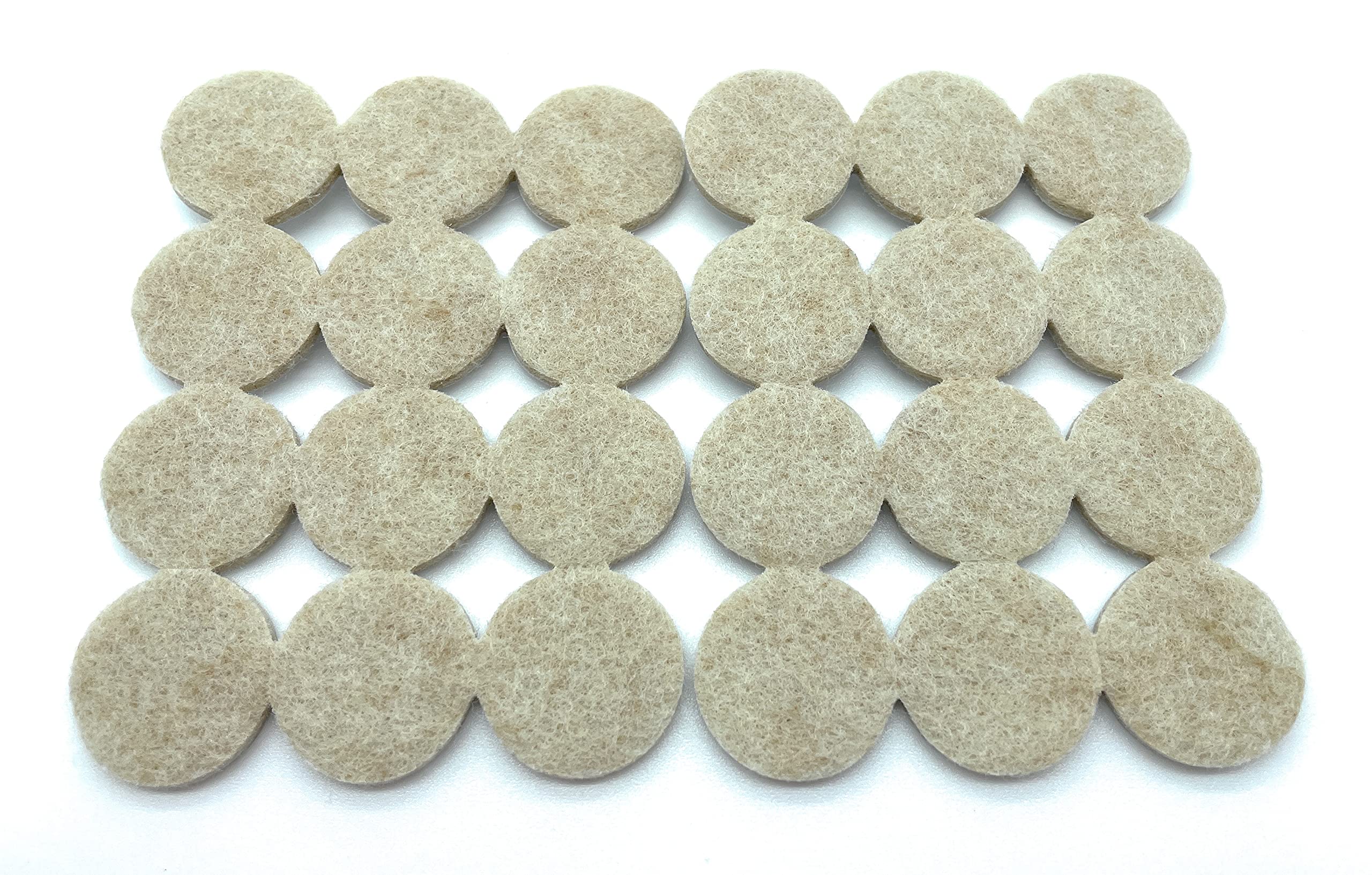 24 Stick On Felt Pads To Protect Floors and Surfaces - 1 Inch / 25mm, 4mm thick for Chairs, Tables etc.