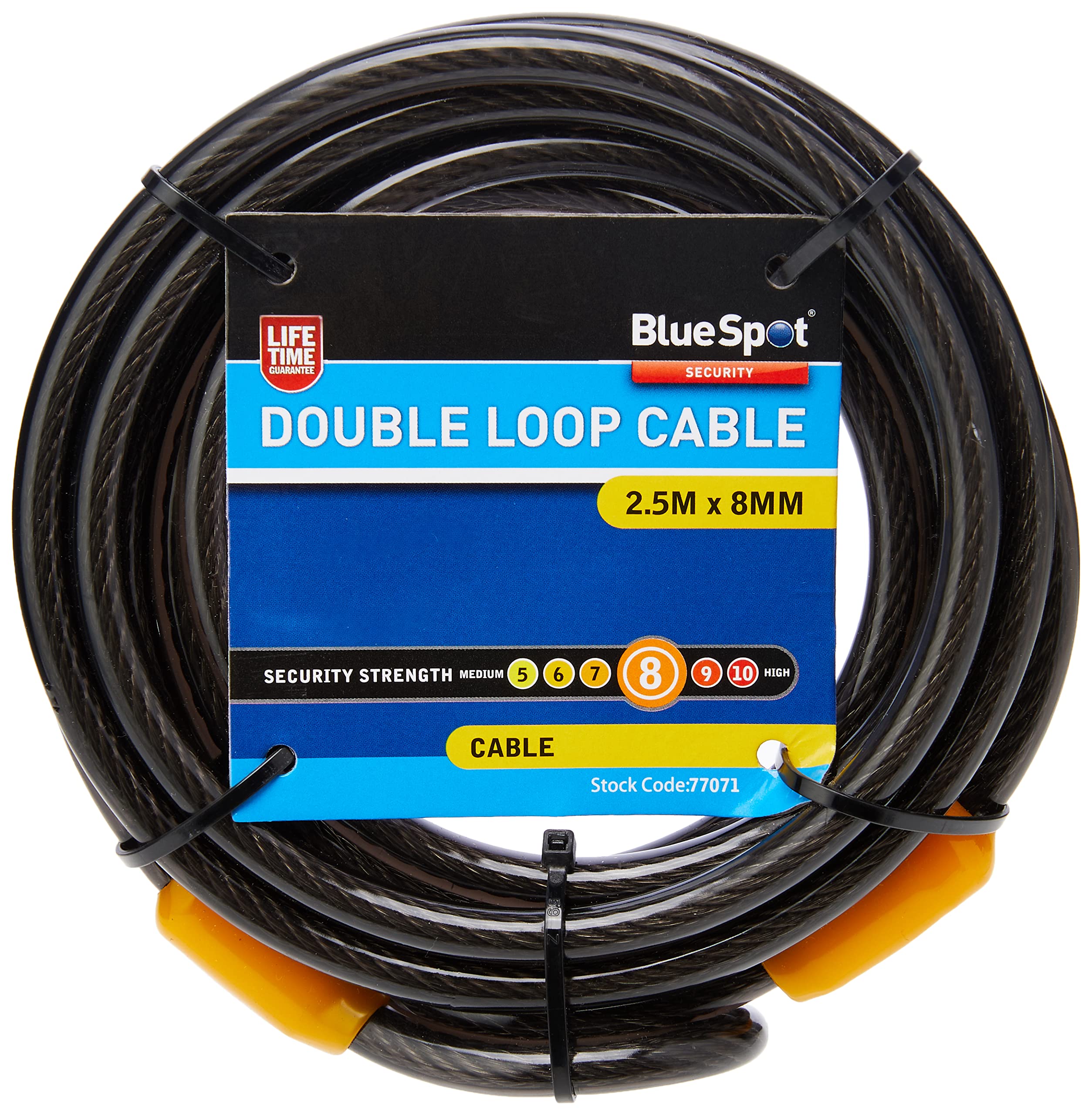 Fort Knox 2.5M X 8Mm Double Loop Cable - 25 Mtr Long Security Bikes Mowers - Fort Knox 8Mm 25 Cable Mtr Long Security Bikes Mowers Chainsaws Blue 5028734770711