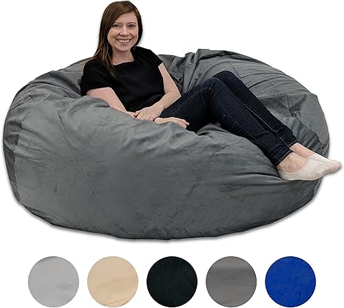 Miniatura 20 de Pillowtex Puf de espuma viscoelástica de calidad para niños, bolsas de 3 pies con funda extraíble lavable Chocolate,Fresno,Rosa (Dusty