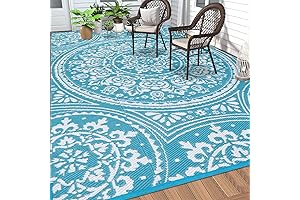 Charming Outdoor Haven: 6'x9' Floral Porch Rug for Serene Patios and Decks