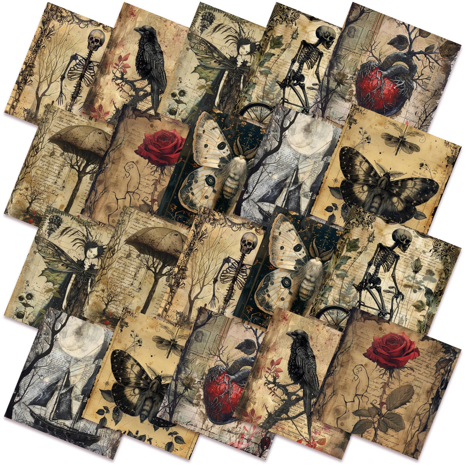 Hahafelt 10 Pcs Halloween Gothic Quilting Fabric Bundles
