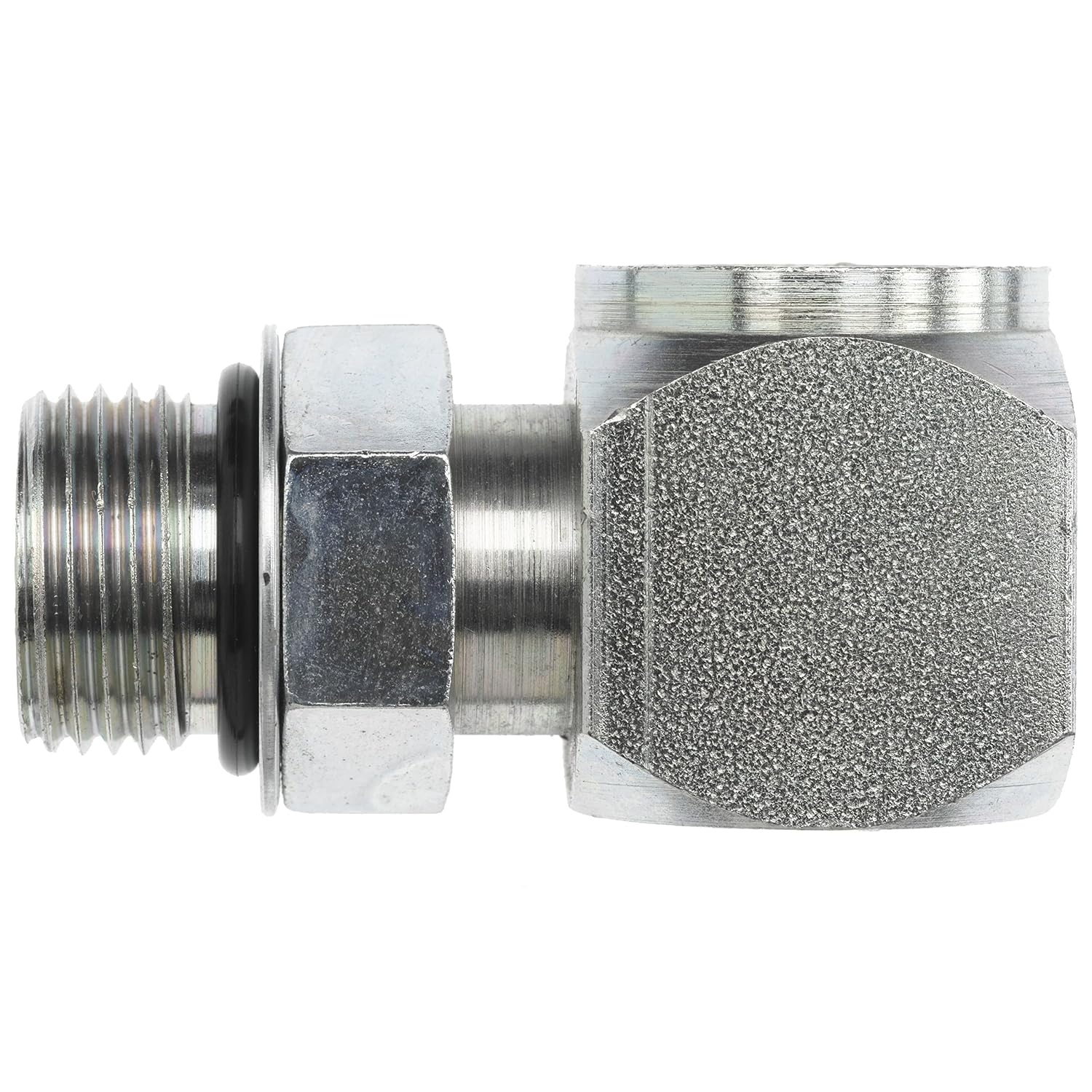 Brennan Industries 6815-08-08-NWO-FG Forged Steel 90 Degree Elbow Tube Fitting, 3/4"-16 SAE ORB x 3/4"-16 SAE ORB Thread, 1/2" Male Adjustable O-Ring Boss x 1/2" Female O-Ring Boss