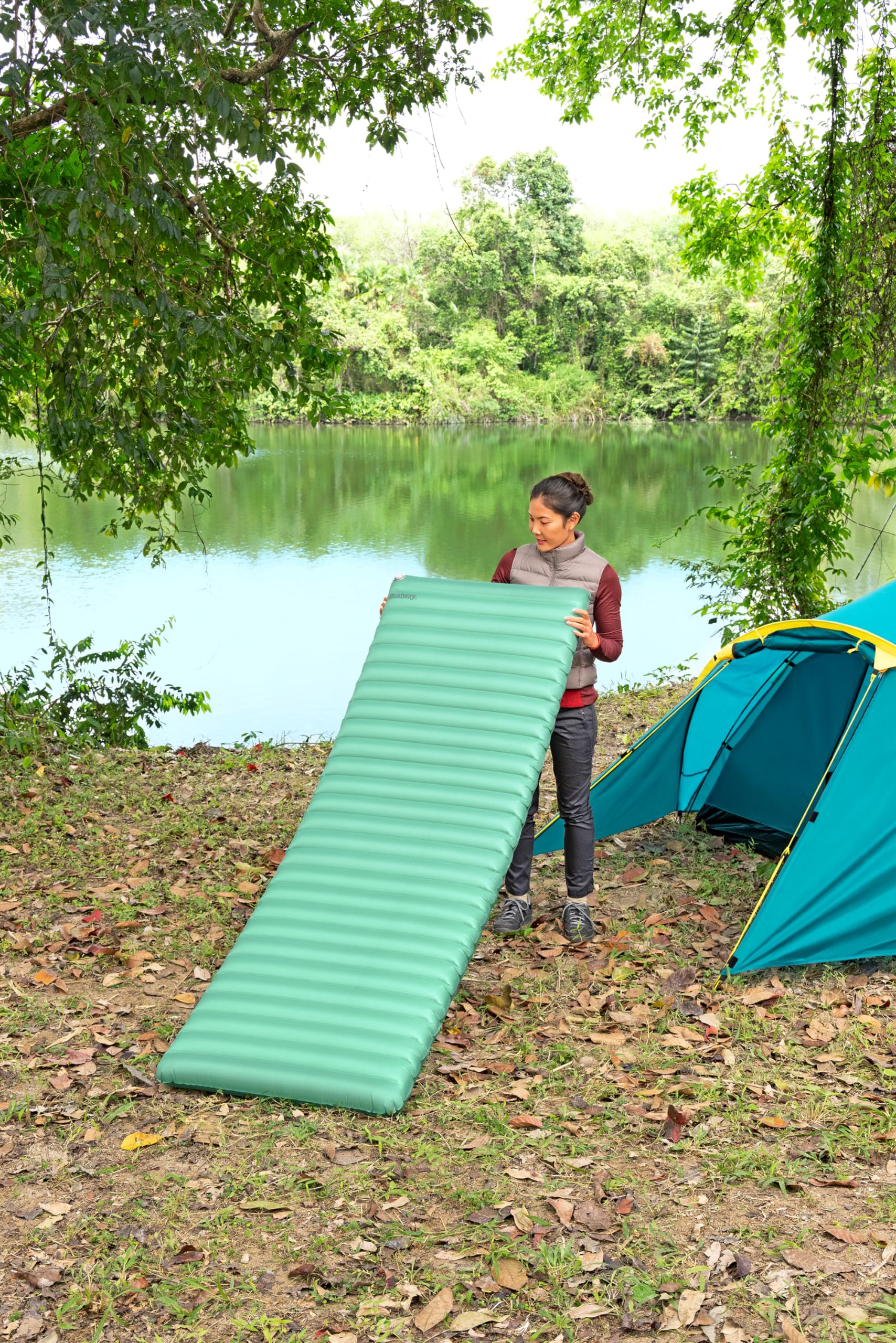 Bestway aufblasbare Single-XL-Isomatte AdventuRest 198 x 71 x 7,5 cm
