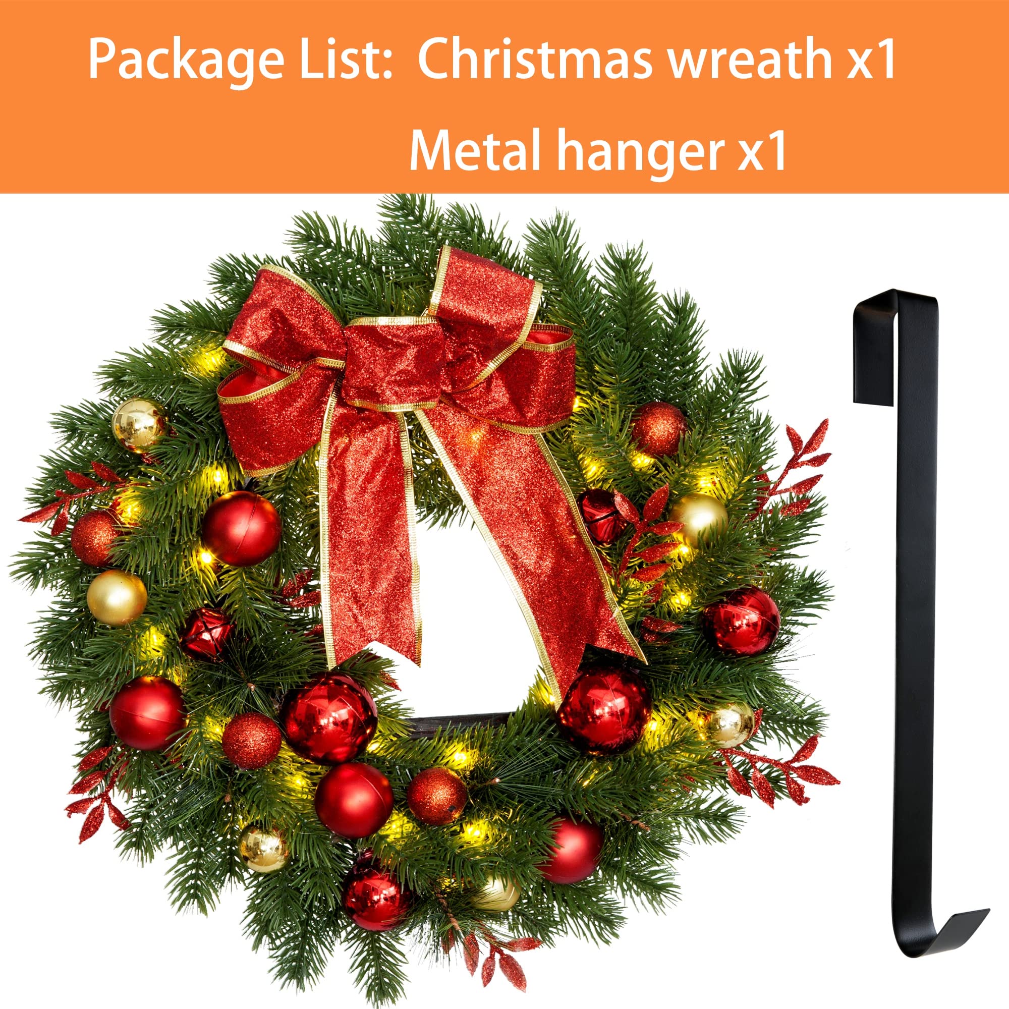 Amazon.co.jp: Aesto クリスマスリース タイマー付き LEDライト40個