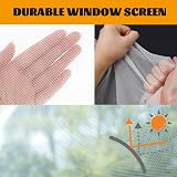 GLQ Mosquito Net Fibreglass Mesh for Windows, 120 x 250 cm, Replacement Tarpaulin, UV Resistant Net for Window and Door Mosquito Nets Cuttable Roll-Black (White) - 2