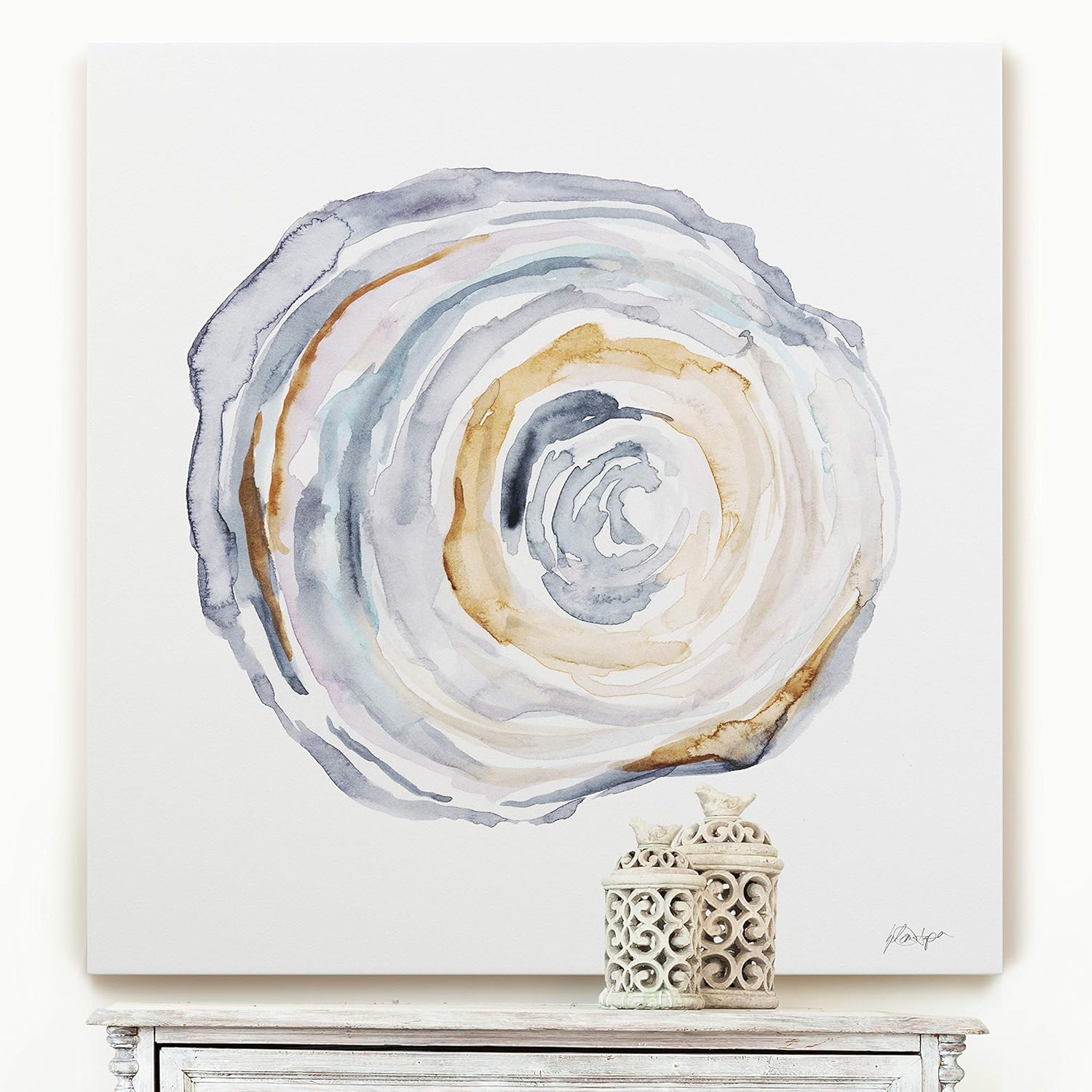 Encircle I' Gallery Wrapped Canvas Abstract Wall Art
