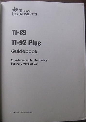 Miniatura 3 de Texas Instruments TI-89TI-92 Plus Guidebook (Texas Instruments Guidebook)