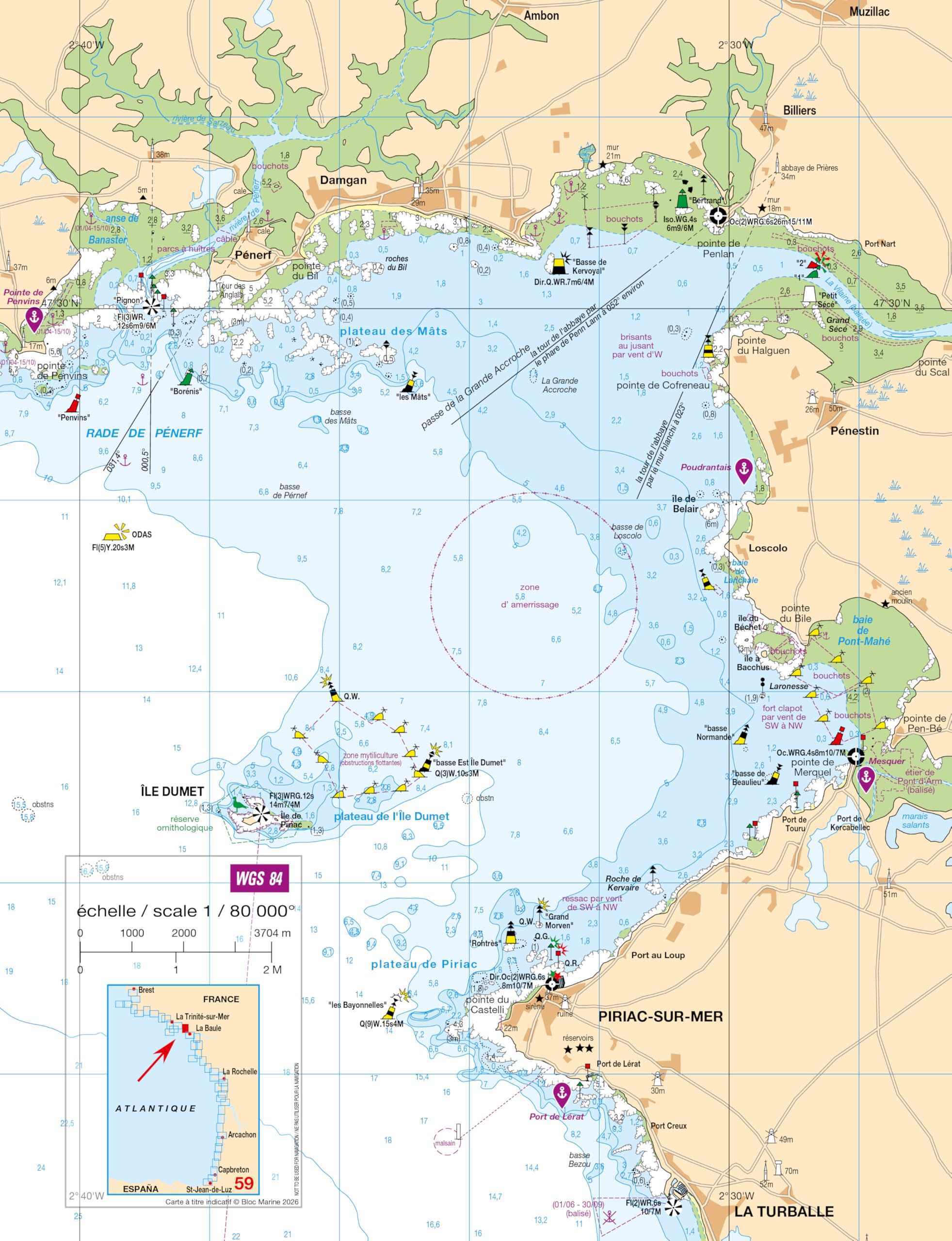 Bloc Marine 2026 - Manche Atlantique, Guide nautique du plaisancier, cartographie marine et plans des ports