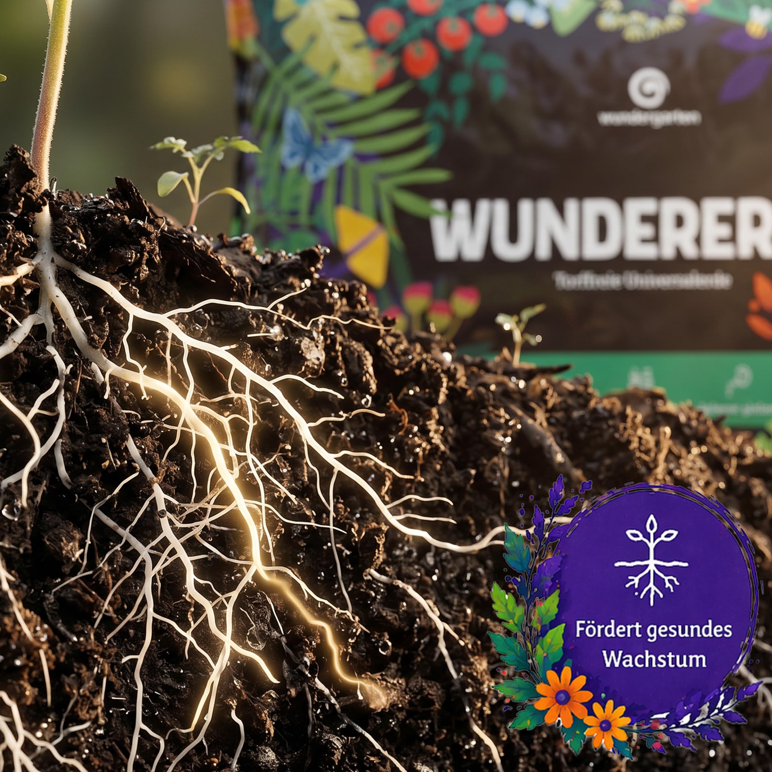 9X 16L Bio Universalerde torffrei – Mit Pflanzenkohle – Wundergarten Wundererde – Blumenerde für Zimmerpflanzen, Balkon & Kräuter – Weniger Gießen & Düngen
