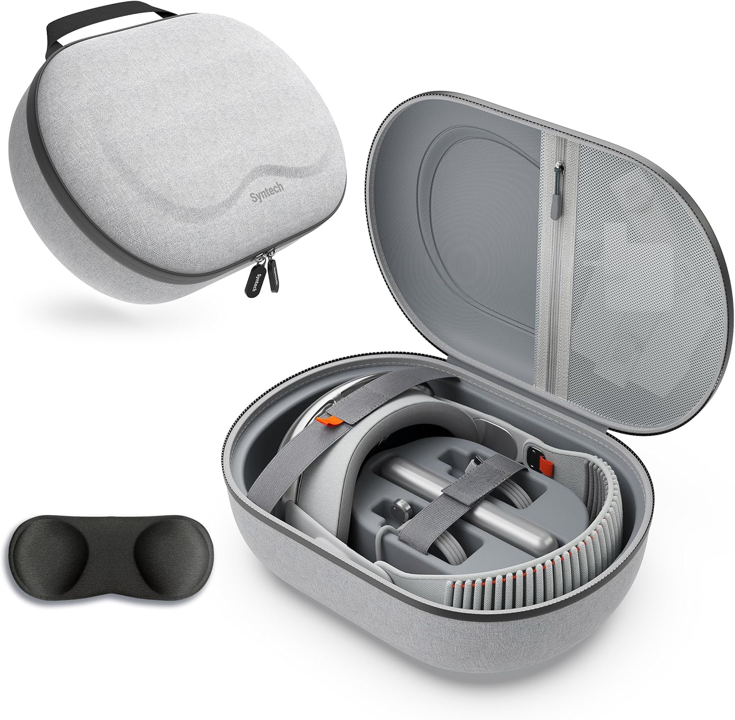 Syntech Hard Carrying Case for Apple Vision Pro and Accessories, VR Gaming Headset Case with Lens Cover, Multi-layer Protection Case, Suitable for Travel and Home Storage, Gray Syntech Hard Carrying Case for Apple Vision Pro and Accessories, VR Gaming Headset Case with Lens Cover, Multi-layer Protection Case, Suitable for Travel and Home Storage, Gray