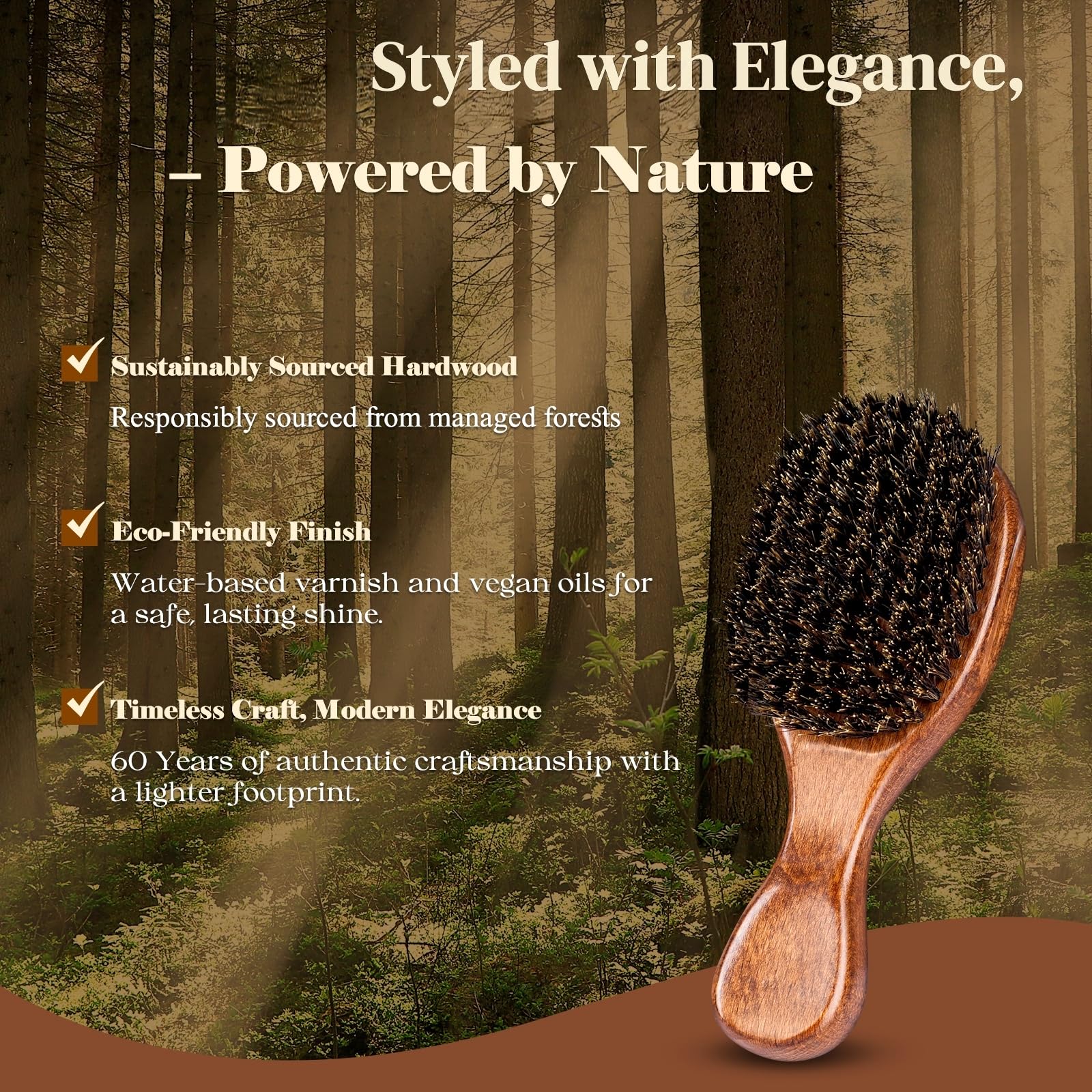Cepillo de cerdas de jabalí desde 1965, artesanía británica, hecho a mano, de madera natural, mini cepillo para barba, cerdas suaves y puras, desenreda suavemente para mujeres, hombres y niños