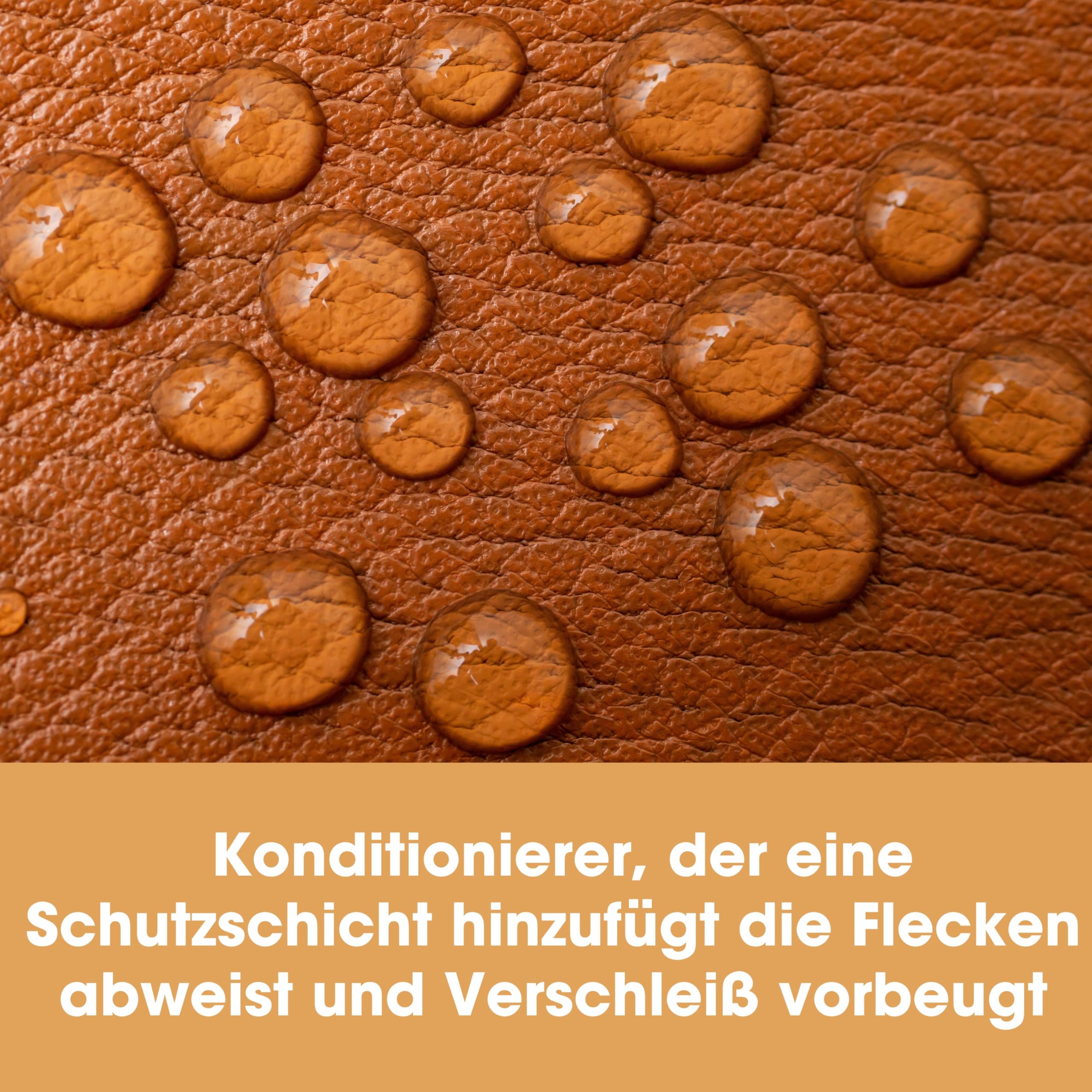 Furniture Clinic Lederpflege-Set 2x250ml – Premium Lederreiniger + Conditioner - Pflegecreme mit Lederduft, inkl. Schwamm & Reinigungstuch – für Couch, Sofas, Autositze, Möbel