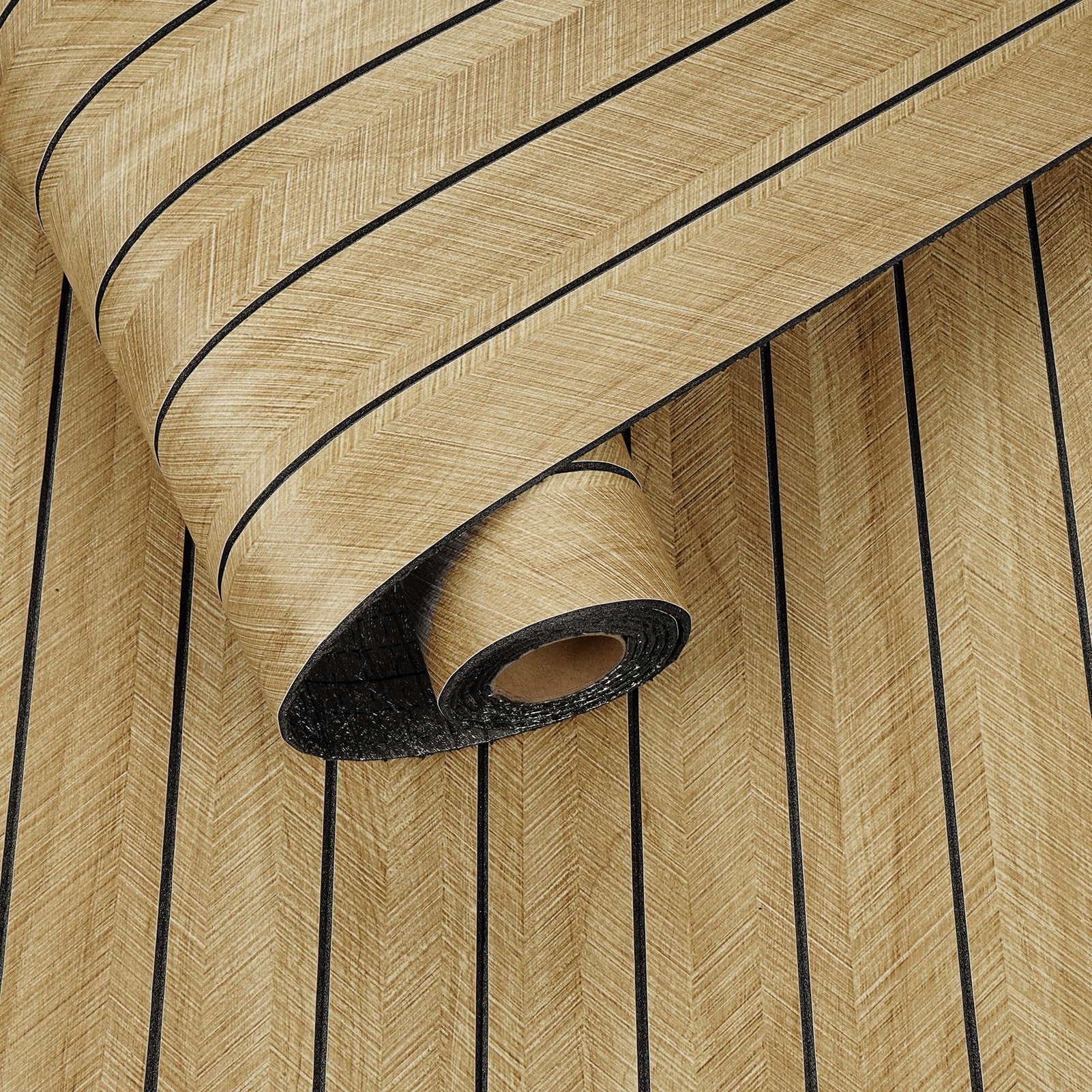 Paneles De Pared Autoadhesivos Marron Claro 3D Efecto Madera Para Sala De Estar Salon Dormitorio Paneles Decorativos Para Pared Paneles De Pared Espuma Acusticaen PVC Rollo 30cm x 300cm