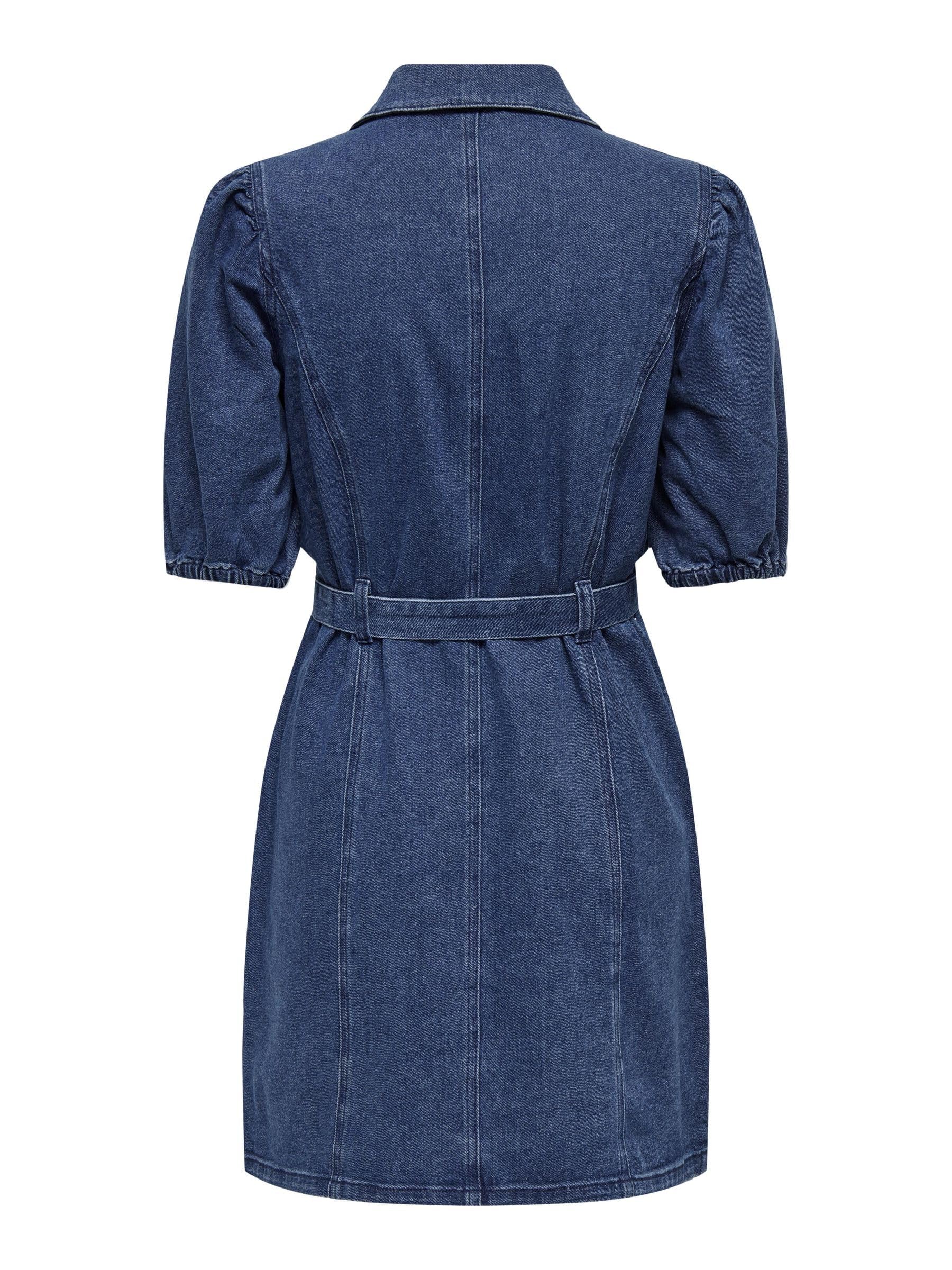 Only Onlvibbe SS Belt DNM Dress MBD Noos Abito Jeans, Media Blu Denim, M