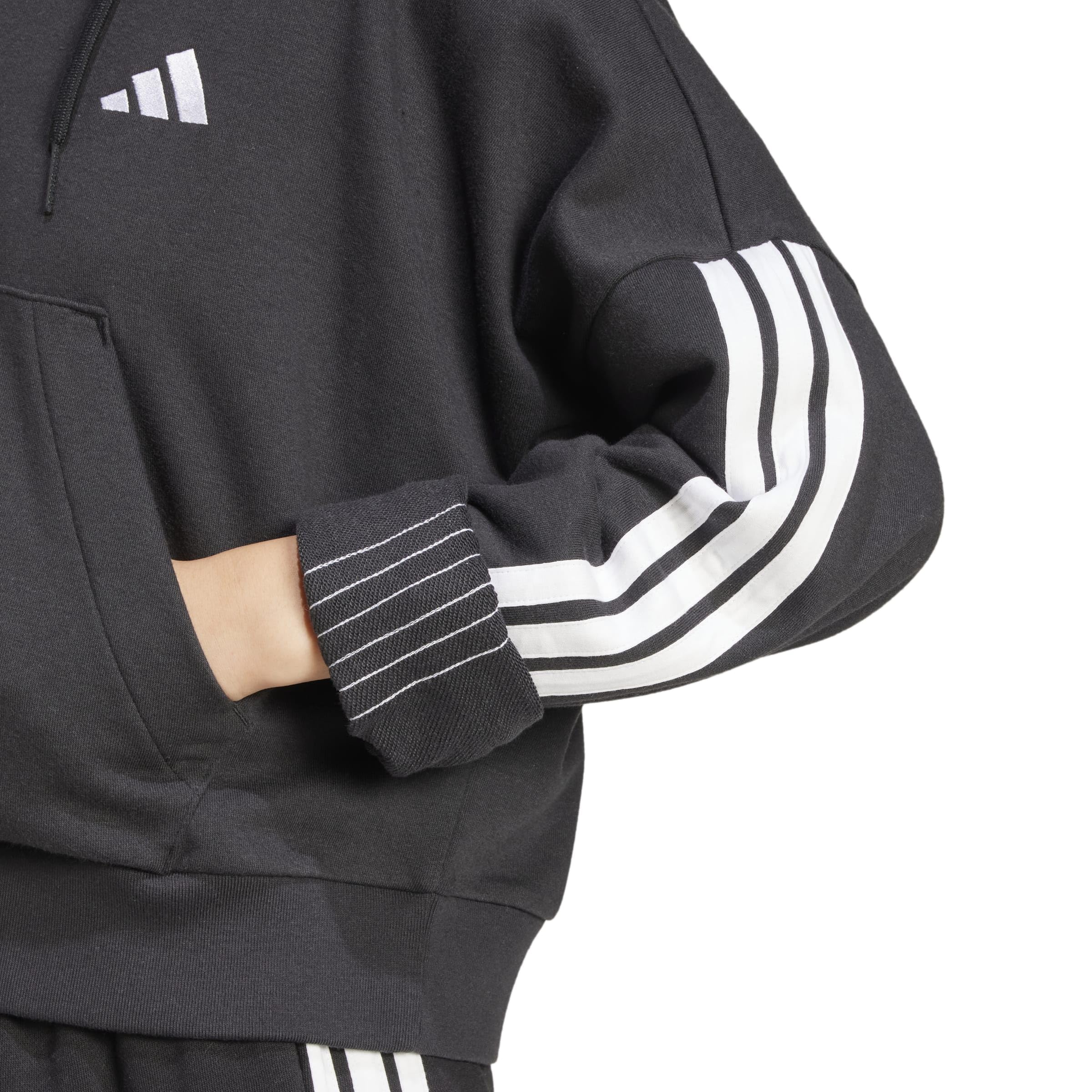 adidas Women's Sudadera con Capucha Essentials French Terry Quarter-Zip 3 Bandas