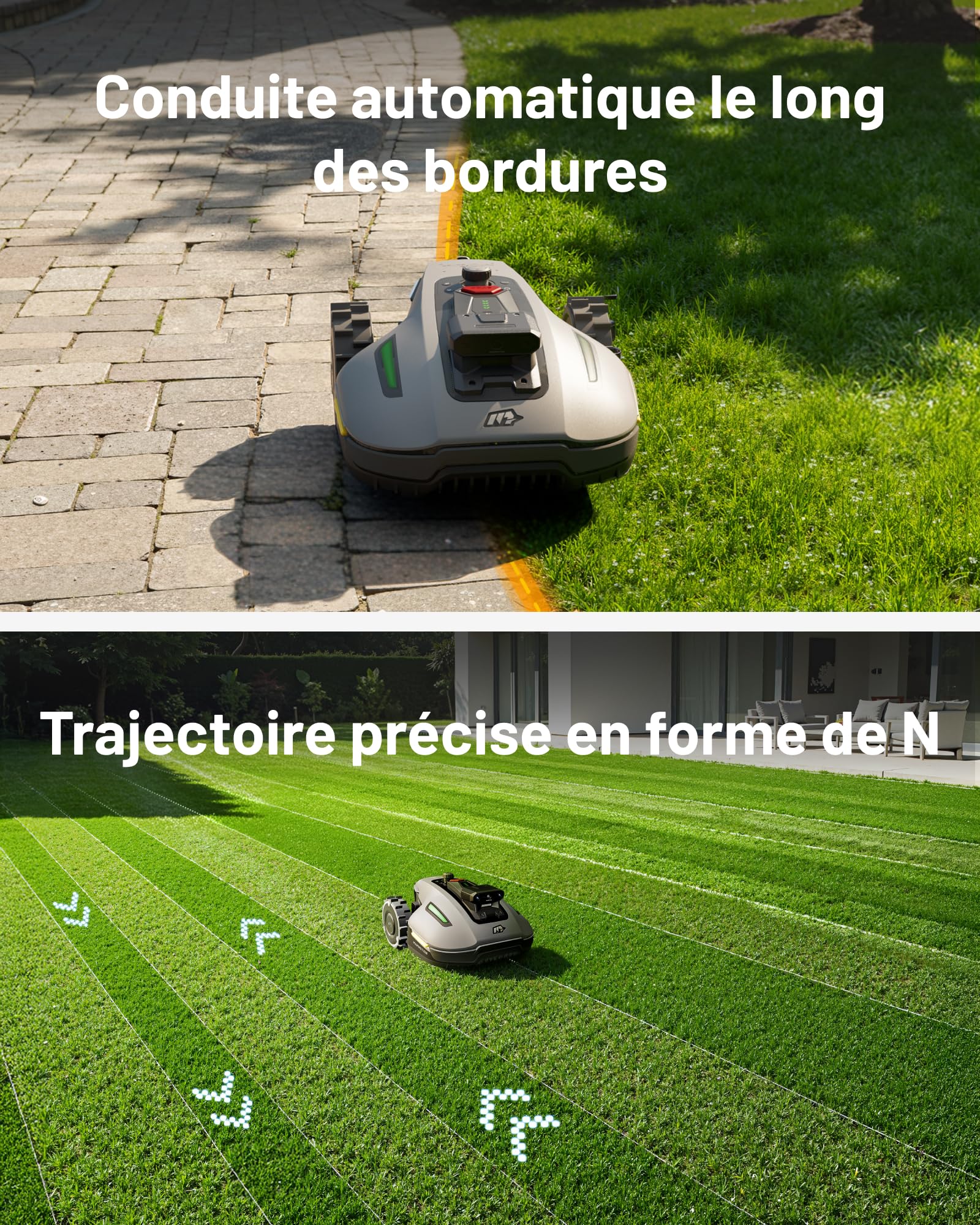 Mammotion YUKA Mini Vision, Robot Tondeuse Intelligent sans RTK avec Navigation AI Vision à Triple Caméra, Jusqu’à 700 m², Cartographie Automatique, Zéro Câble Périphérique, Pentes à 45%
