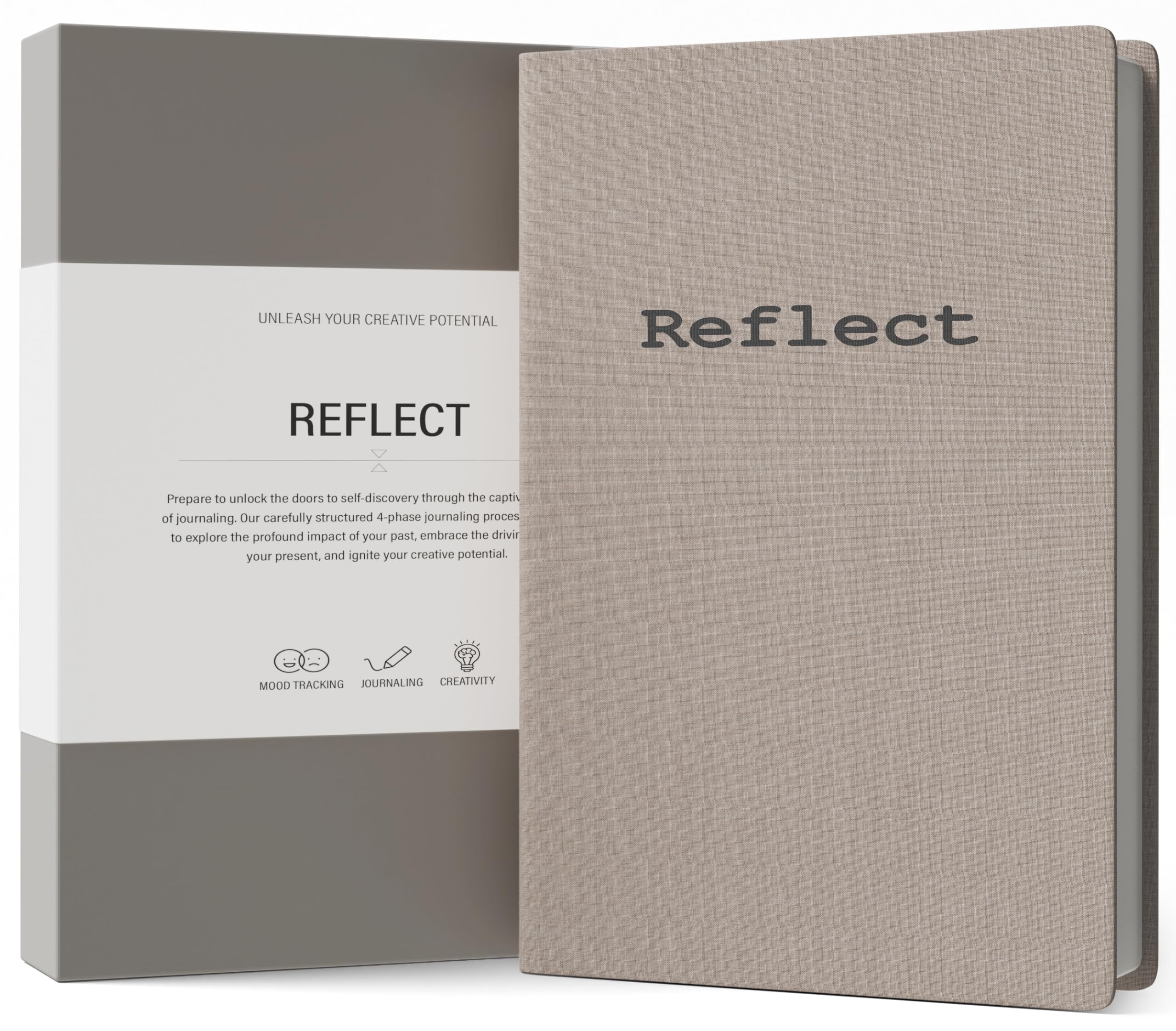 MindPanda | Reflect Journal - Guided Journal For Beginners - Writing Prompts For Daily Reflection, Gratitude, & Mindfulness - Mood Tracker & Gratitude Log. Premium Non-Bleed