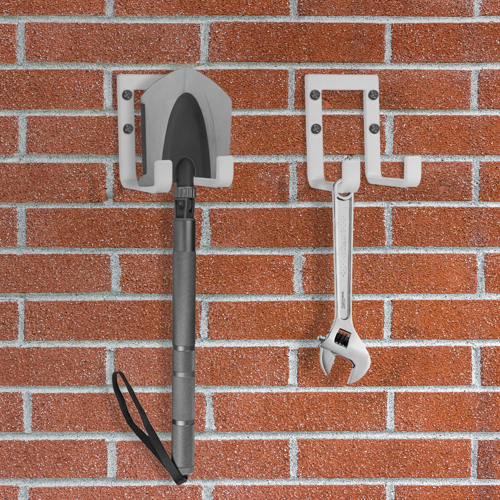 4 Ganci Da Parete Per Garage - Doppi Ganci Per Bici, Attrezzi, Scale - Bianchi - Foto 12