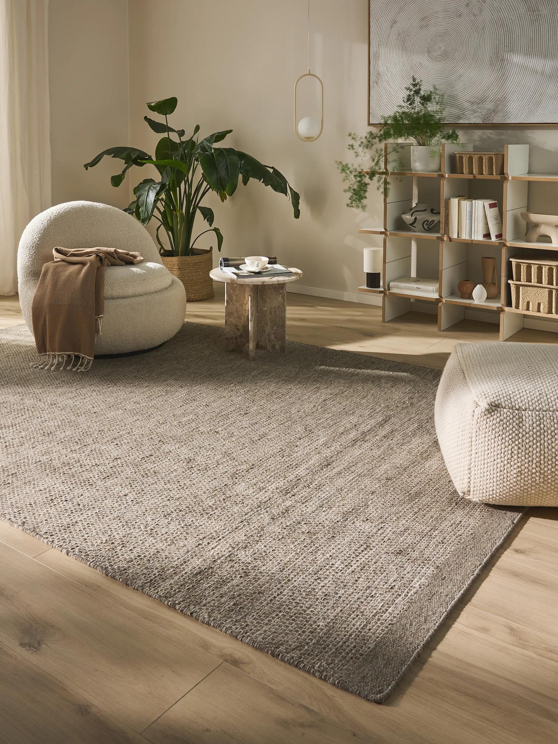 benuta Pure Tappeto di lana Rocco – lana – rettangolare e in stile: tinta unita, Hygge & Cozy, minimalista, facile da pulire per soggiorno, camera da letto, tortora, 300 x 400 cm