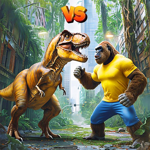 Apes vs Dinosaur Fighting Game