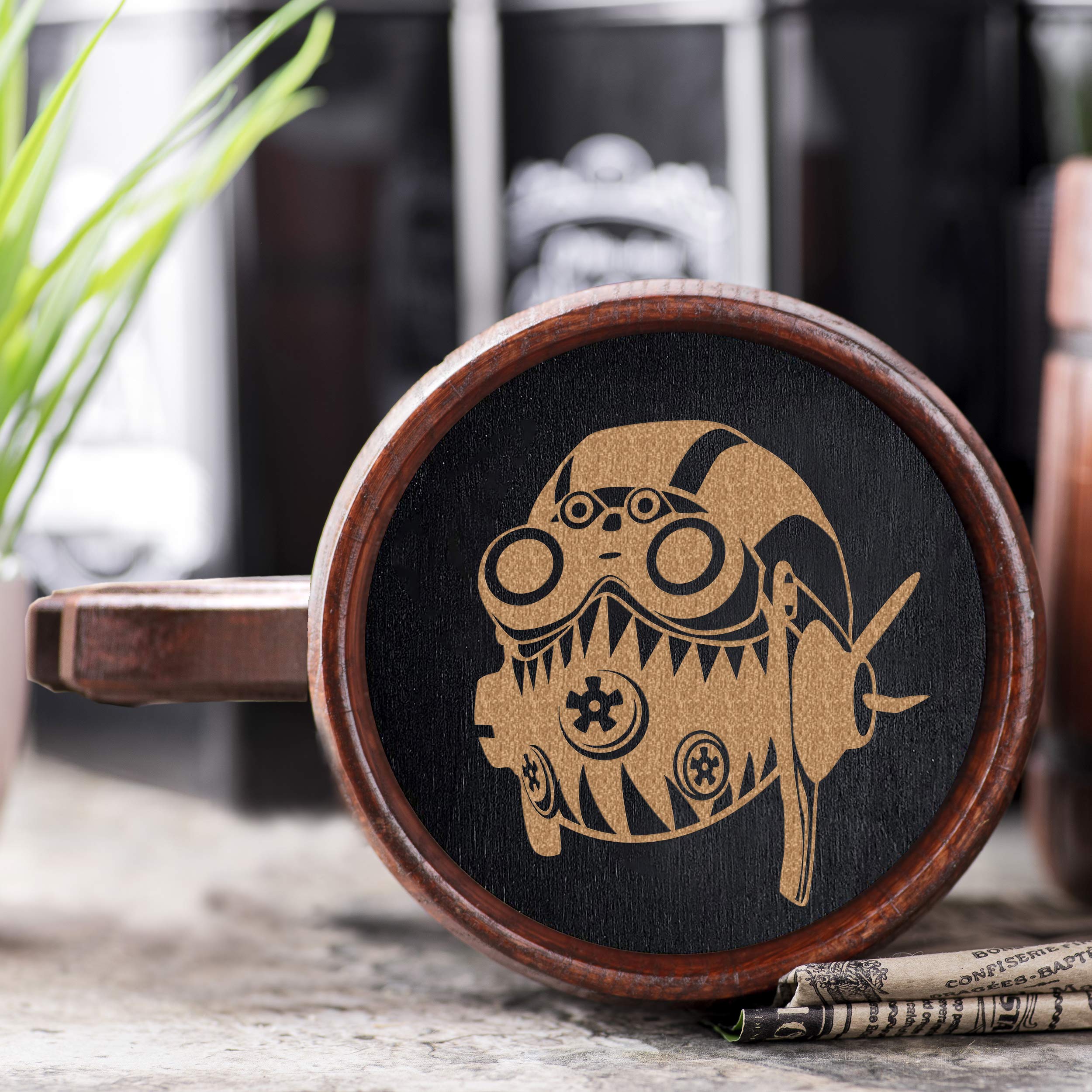 Octane Beer Mug. Personalized Wooden Beer Mug. Groomsmen gifts. Wooden Tankard. Gift For Him. Beer Stein Gamer Gift. Gift For Husband, Boyfriend Gift #325 /0.6L/22 ounces