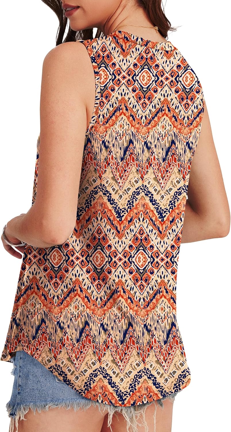 OFEEFAN High Neck Tank Tops for Women Loose Fit Sleeveless Top Summer Clothes Womens Tunic Tops to Wear with Leggings - Image 5