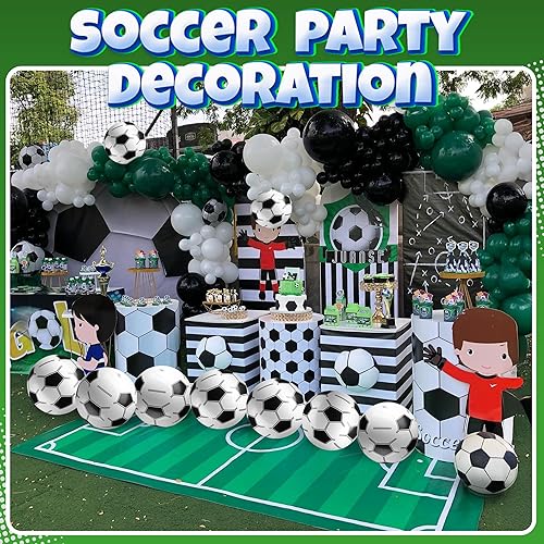 Miniatura 3 de Pelotas de fútbol inflables (paquete de 12) de 16 pulgadas, pelotas de playa a granel para juguetes de playa y fútbol, decoraciones de fiesta de