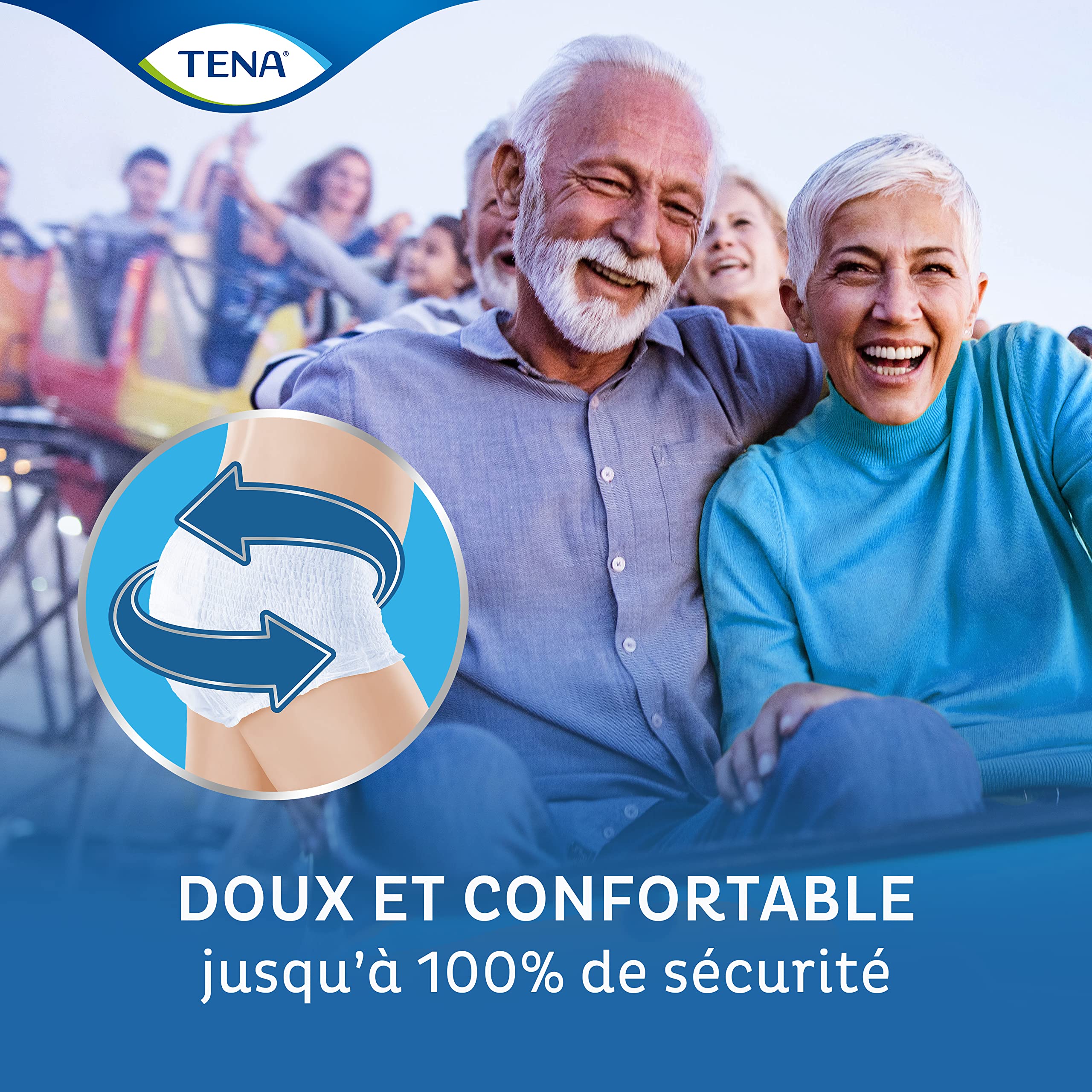 TENA Pants taille L - Sous-vêtements absorbants jetables unisexes pour incontinence - Pour fortes fuites urinaires - Pack de 56 pièces (4 x 14)