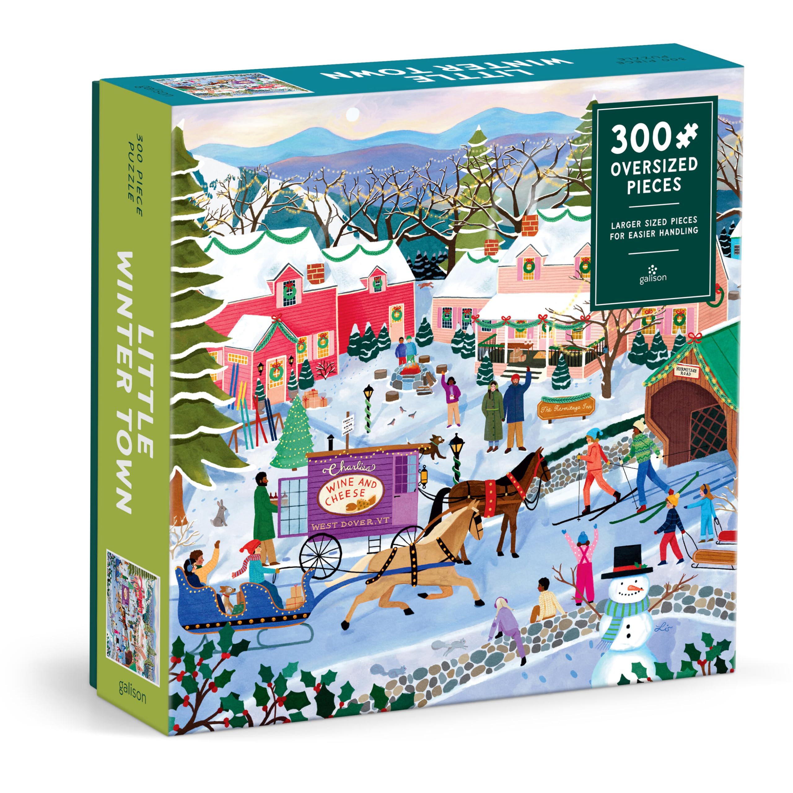 Amazon.com: Galison - Little Winter Town 300 Piece Puzzle for